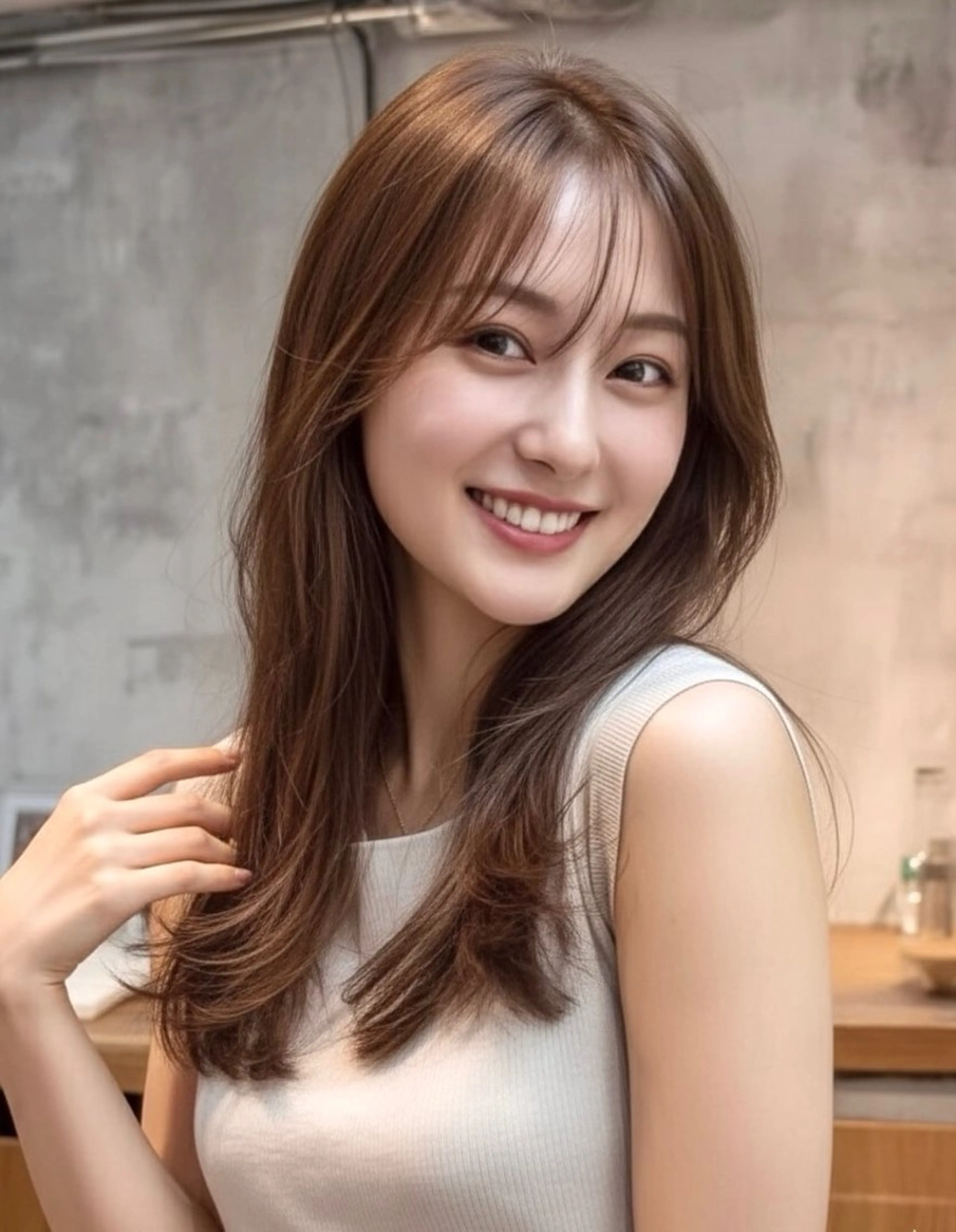 セミロング カット ヘアカラー トリートメント ヘッドスパ ヘアセット リベルテ 渋谷のヘアスタイル