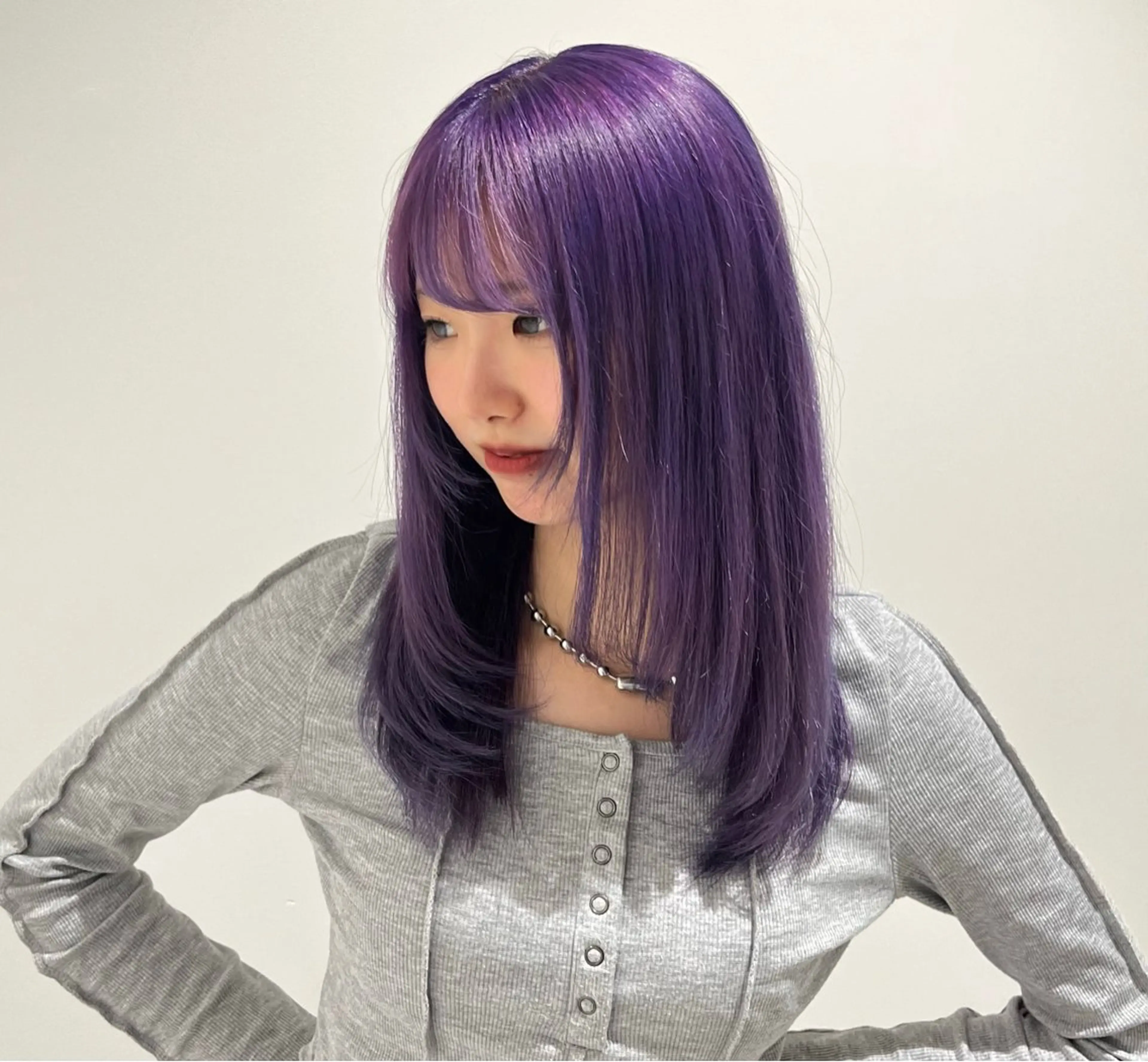 セミロング カラー ヘアカラー 💗暖色/ブリーチ/ レイヤー/横浜/メイのヘアスタイル
