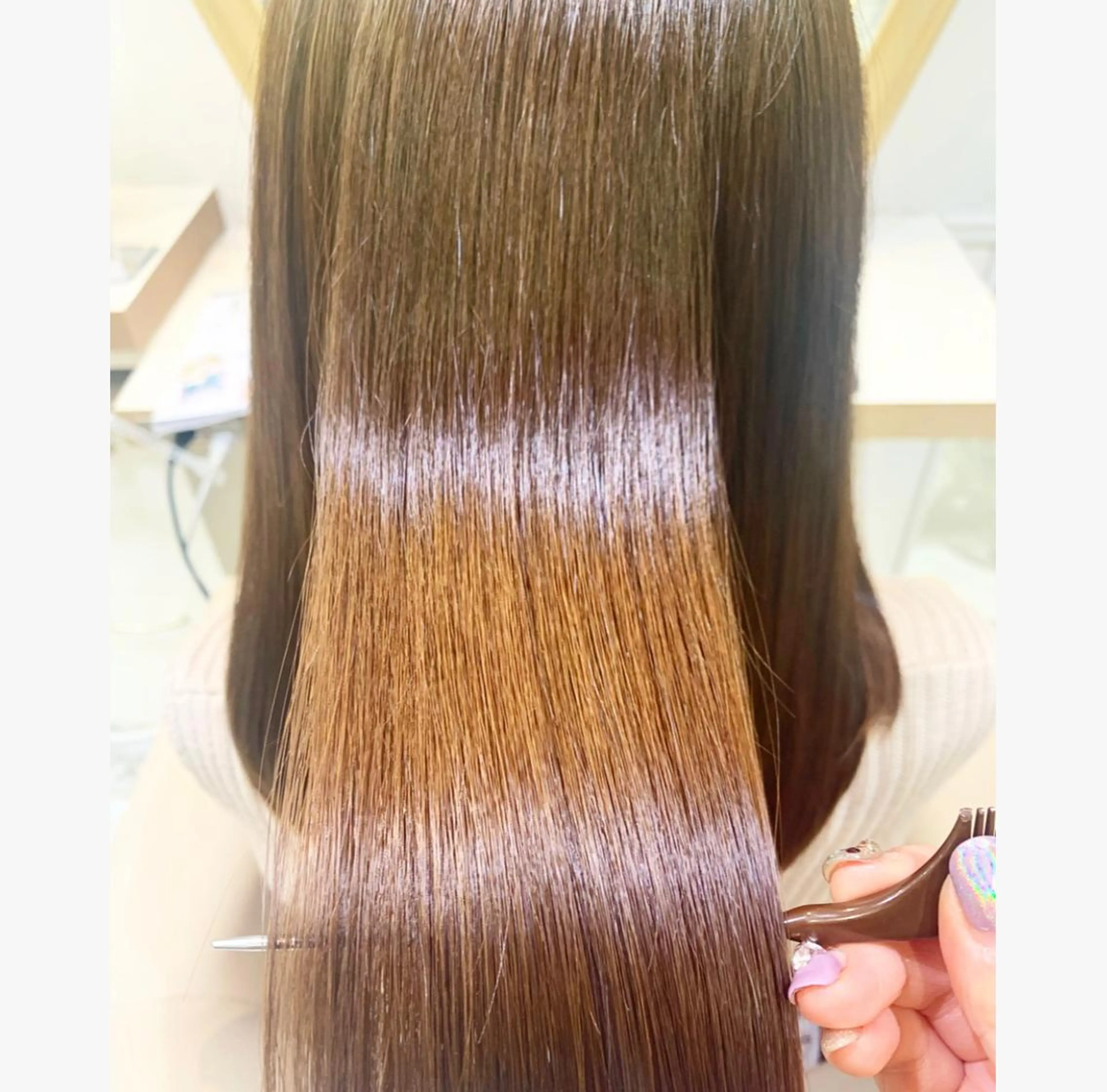 セミロング パーマ カット 縮毛矯正 トリートメント 💙美髪救世主💙 関華蓮のヘアスタイル