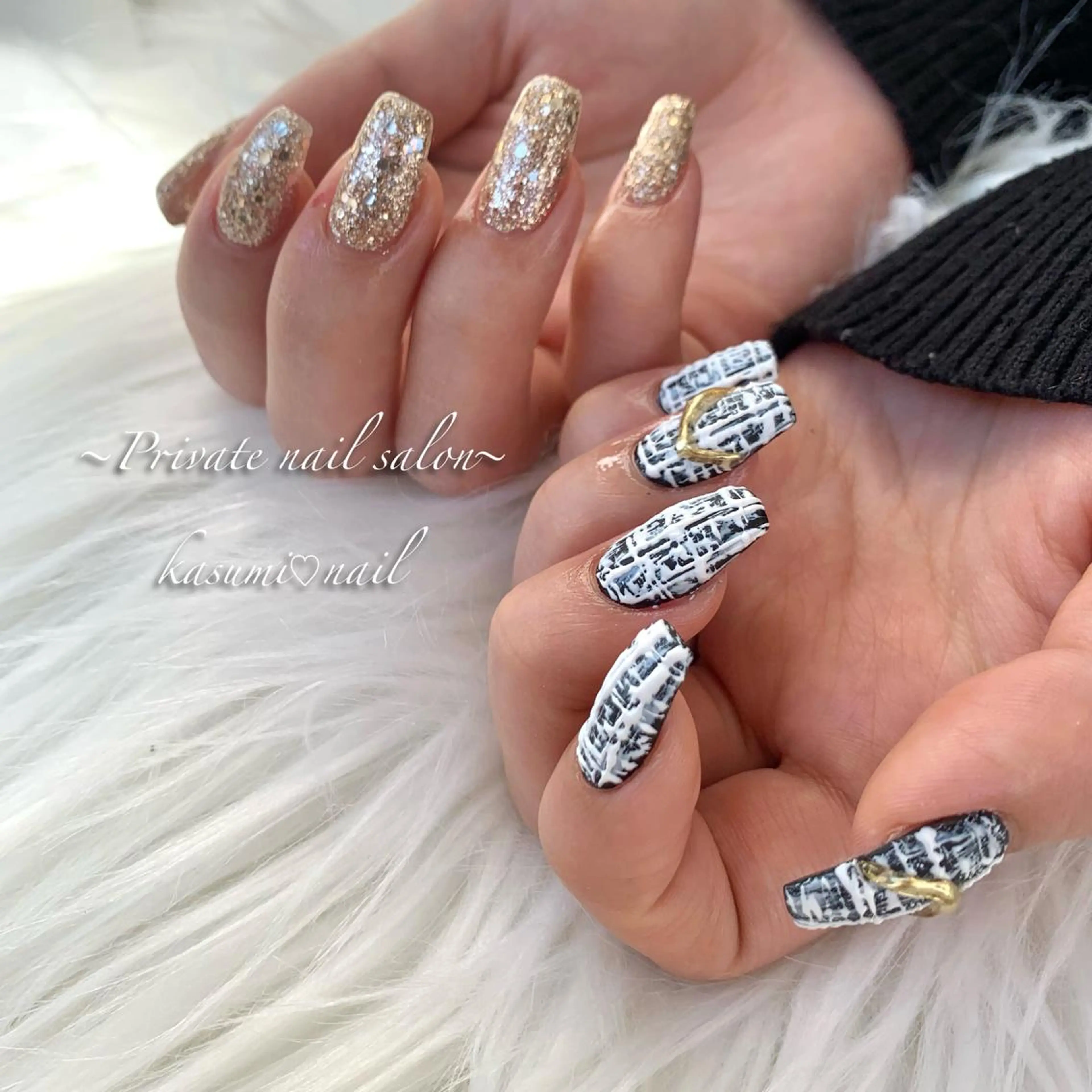 ネイル アートネイル ラメ(グリッター) マグネットネイル ミラーネイル 持ち込み KASUMI♡ Nailのネイルデザイン