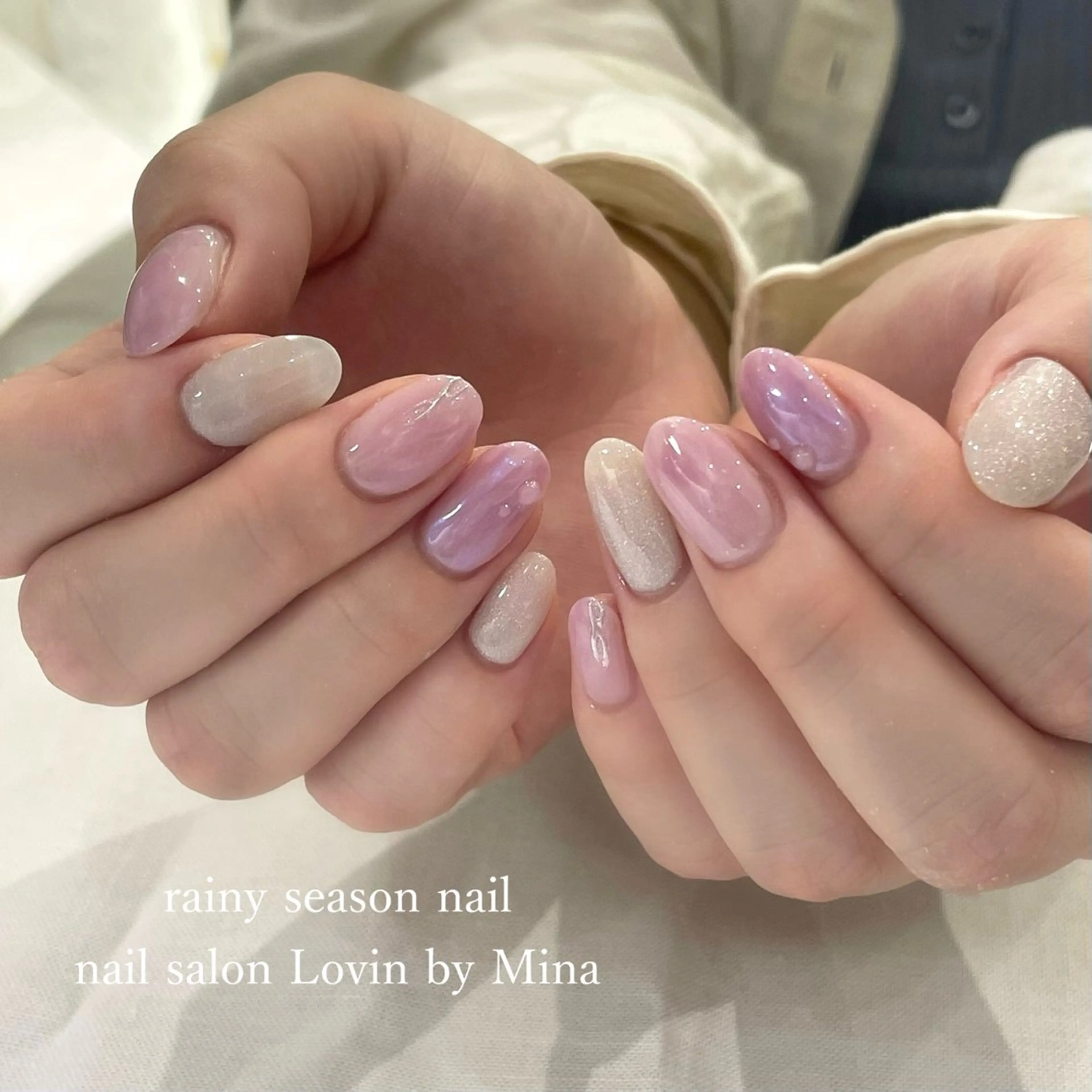 ネイル ジェルネイル マグネットネイル ニュアンスネイル オフィスネイル パラジェル パラジェルプレミアムサロン nail care &spa Lovin［ラヴィン］所属・Azegami Minaのネイルデザイン