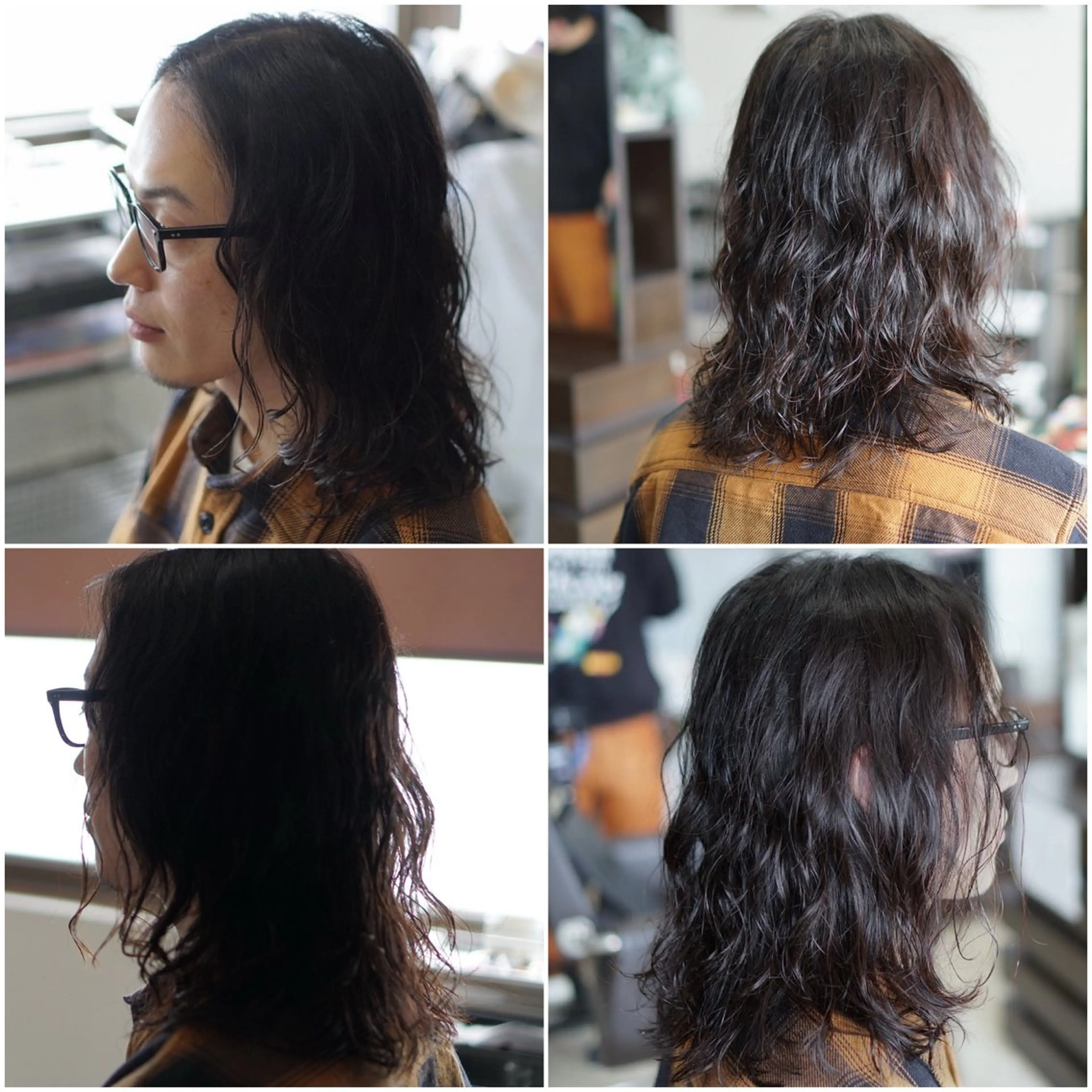 ミディアム メンズ カット パーマ トリートメント 中島 剛のヘアスタイル
