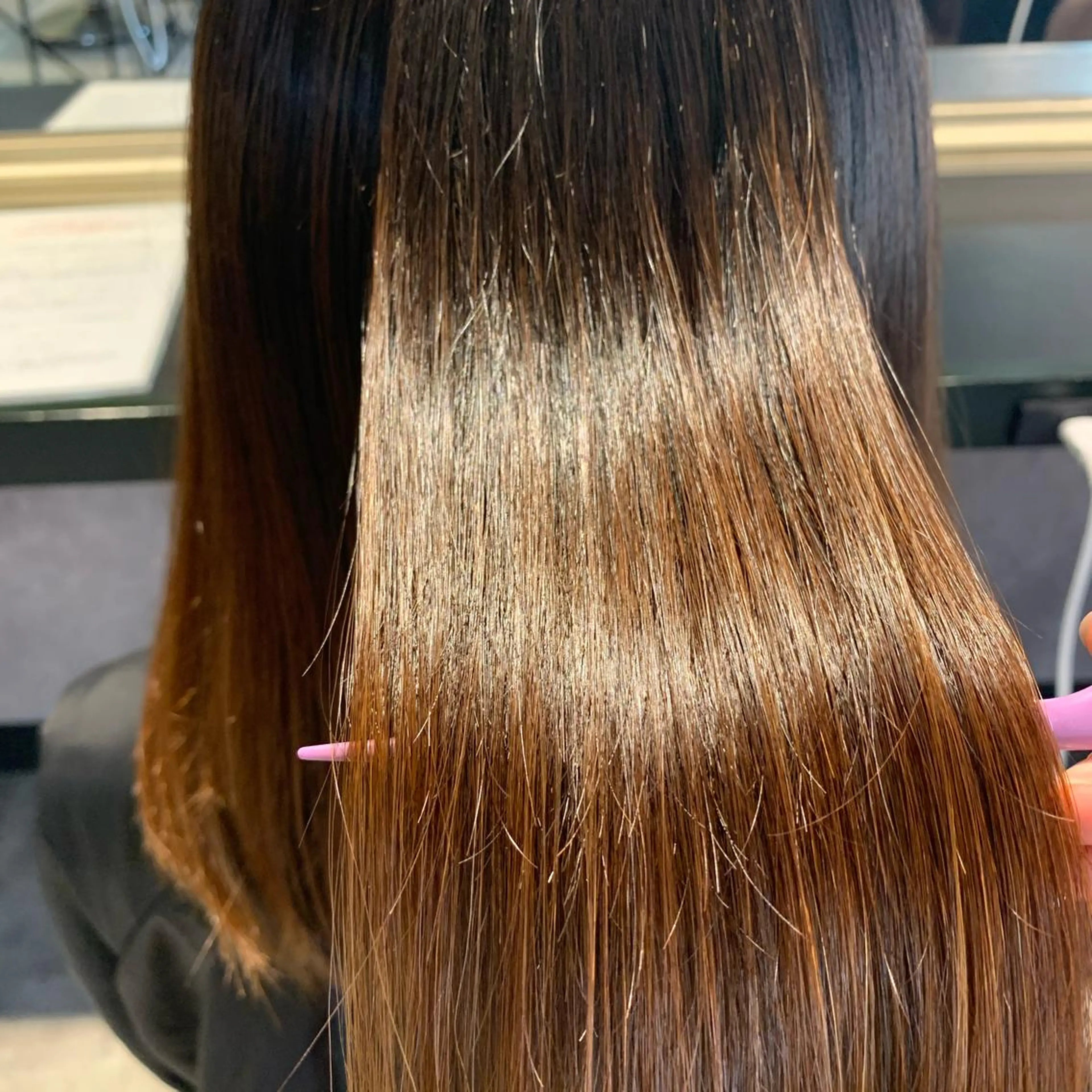 セミロング 縮毛矯正 stylist/ボブ ことの/韓国レイヤーのヘアスタイル