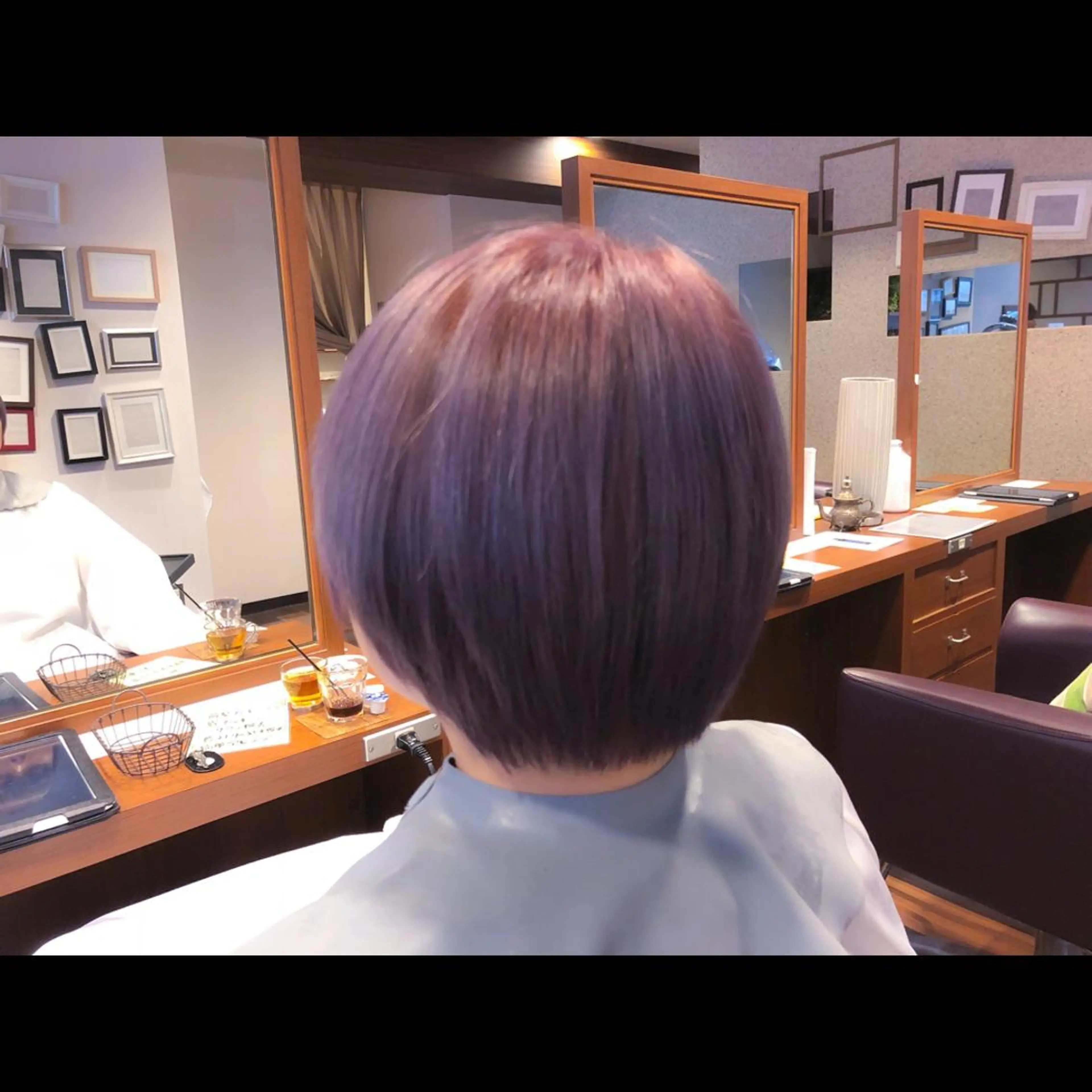 ショート カラー ブリーチ ピンクカラー ピンクパープル パープルカラー ヘアカラー トリートメント 小森谷 亮太のヘアスタイル