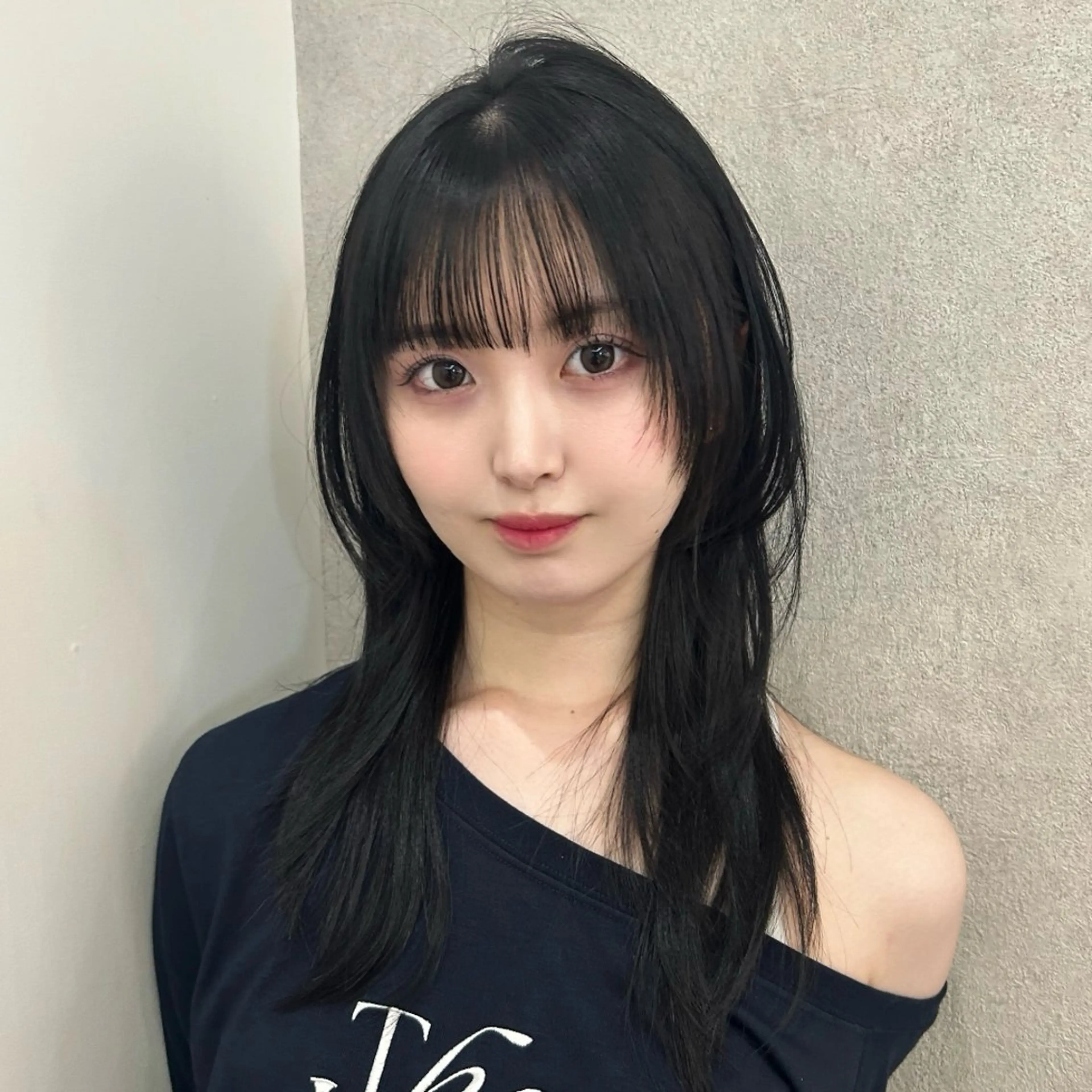 セミロング カット ヘアカラー トリートメント 韓国ハッシュカット✨ レイヤーカット🍒のヘアスタイル