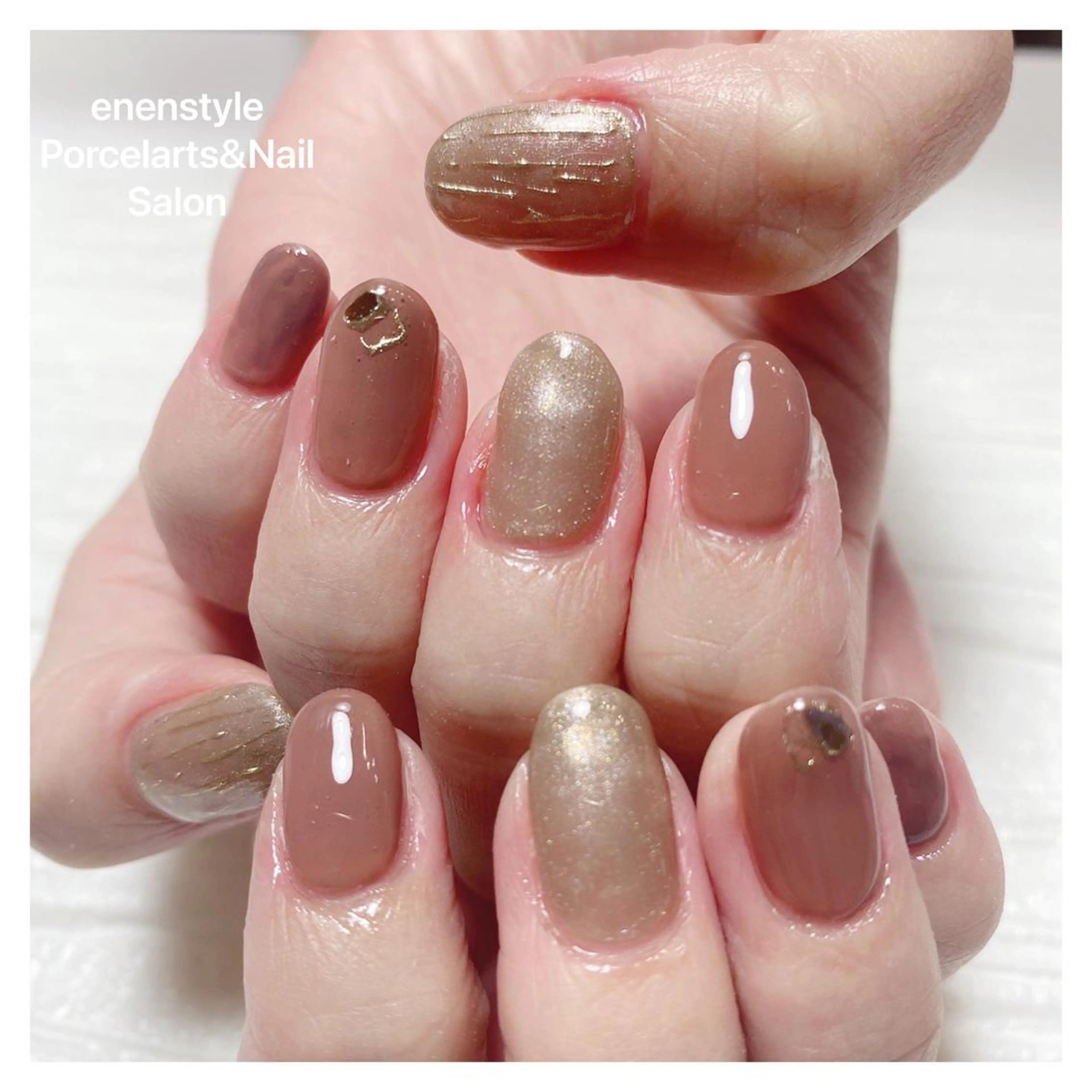 ミディアム ネイル ハンドネイル 👑enen style👑のネイルデザイン