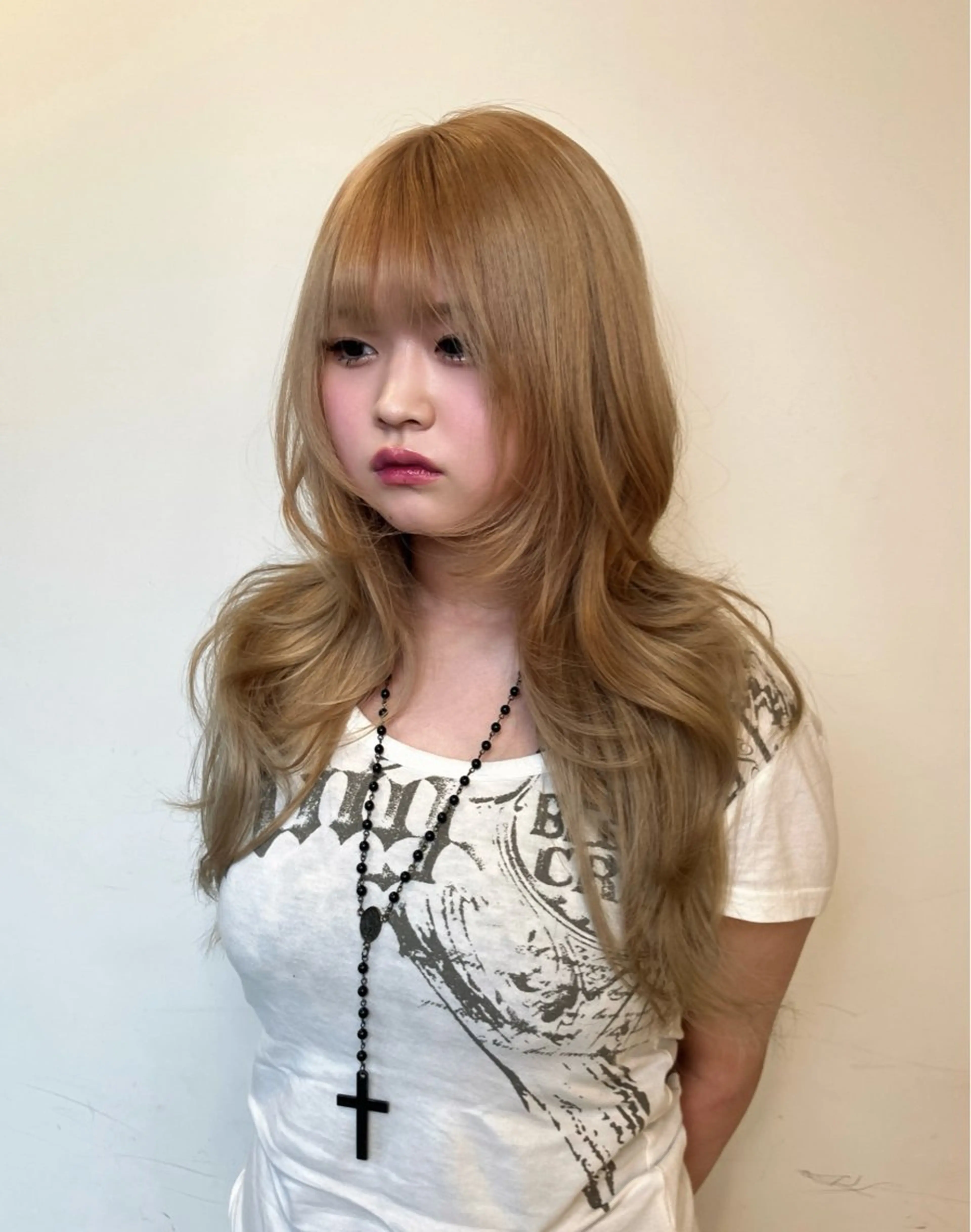 ロング ヘアカラー トリートメント Hanaka @hwndorのヘアスタイル
