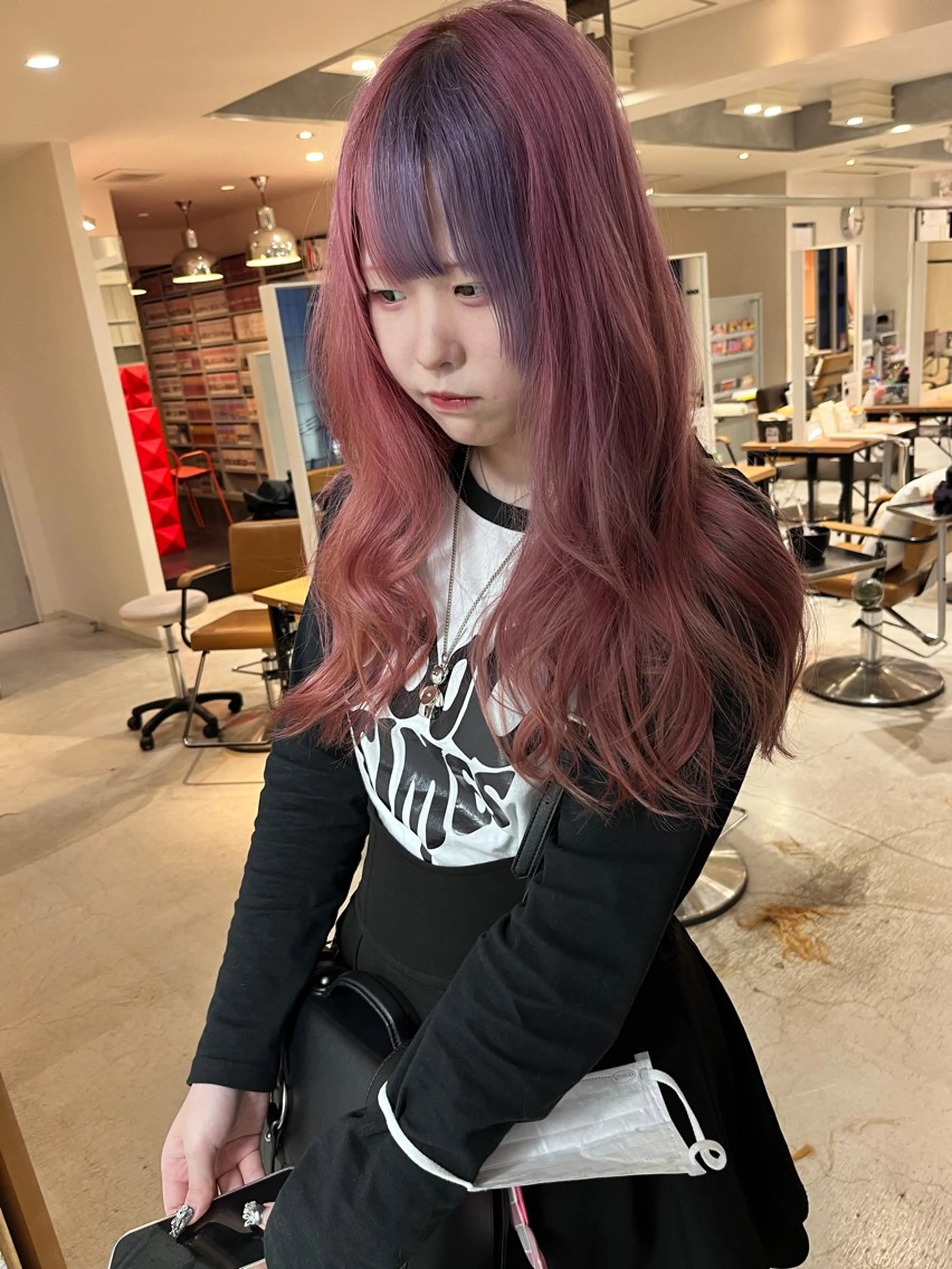 ロング カラー ブリーチ ケアブリーチ ダブルカラー ブリーチなしカラー エクステ ヘアカラー トリートメント nameless髪質 改善ブリーチ心斎橋のヘアスタイル