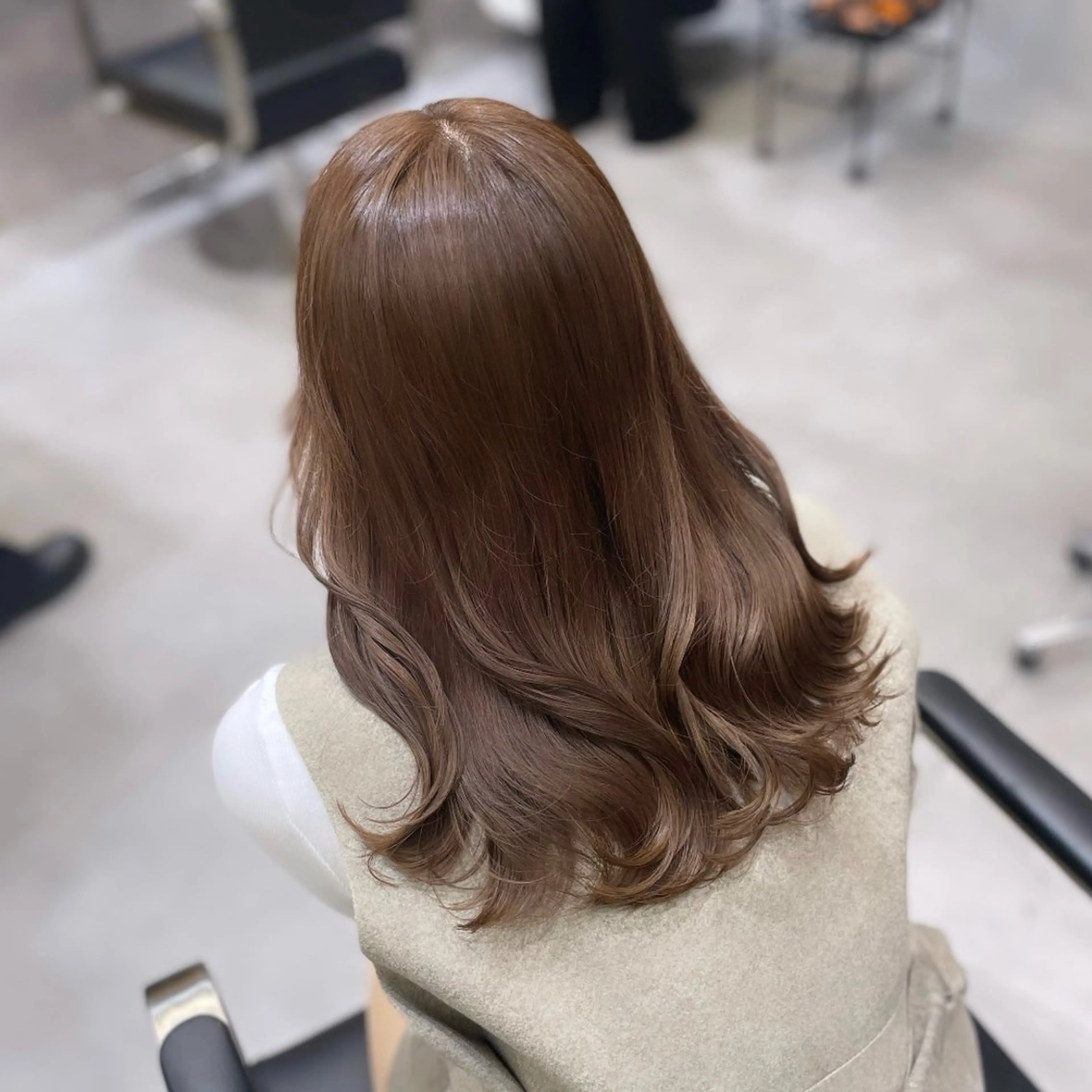 セミロング カラー ベージュカラー 透明感カラー レイヤーカット カット ヘアカラー Rui/透明感カラー 暖色/レイヤーカットのヘアスタイル