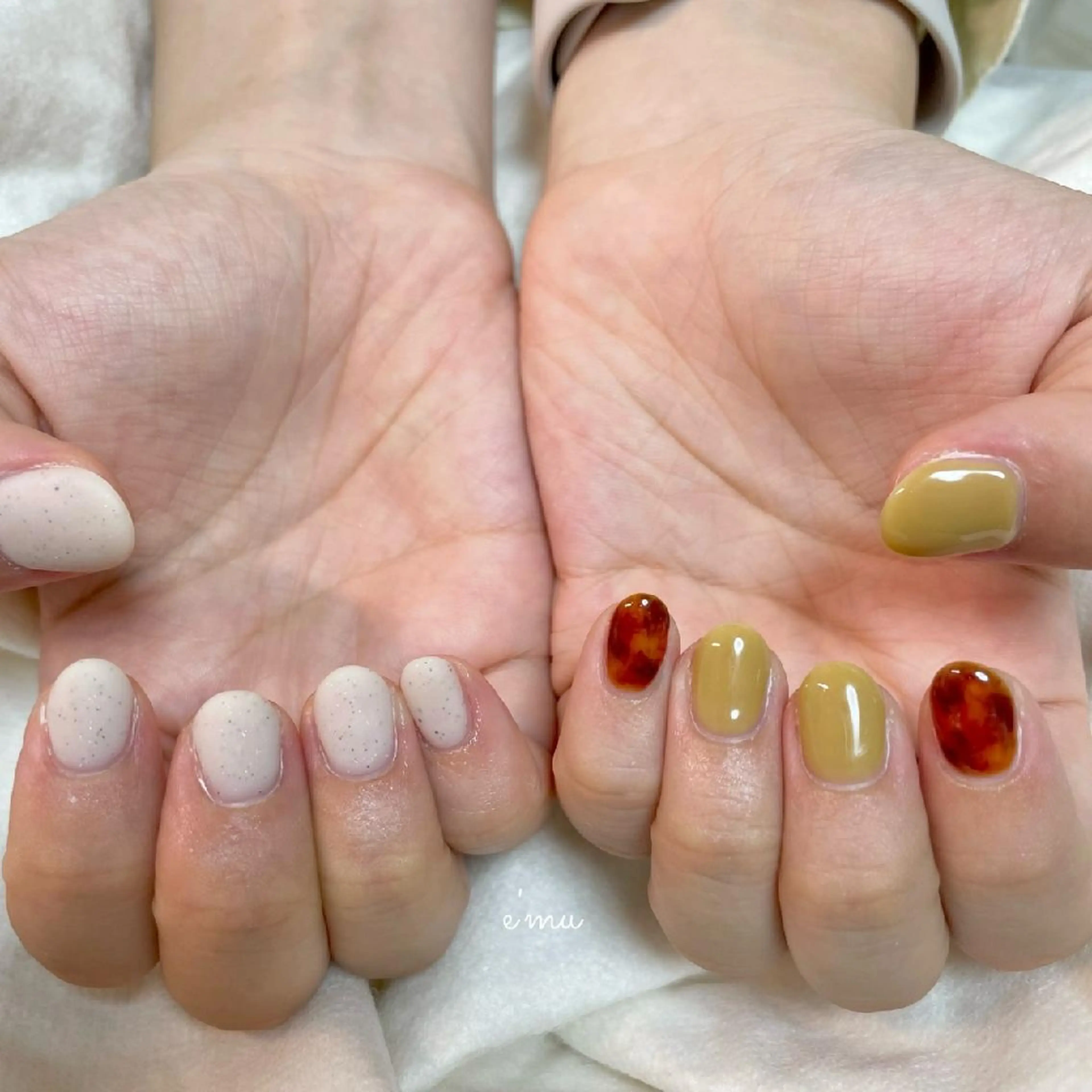 ネイル べっ甲ネイル ハンドネイル nail salon e'mu💐のネイルデザイン