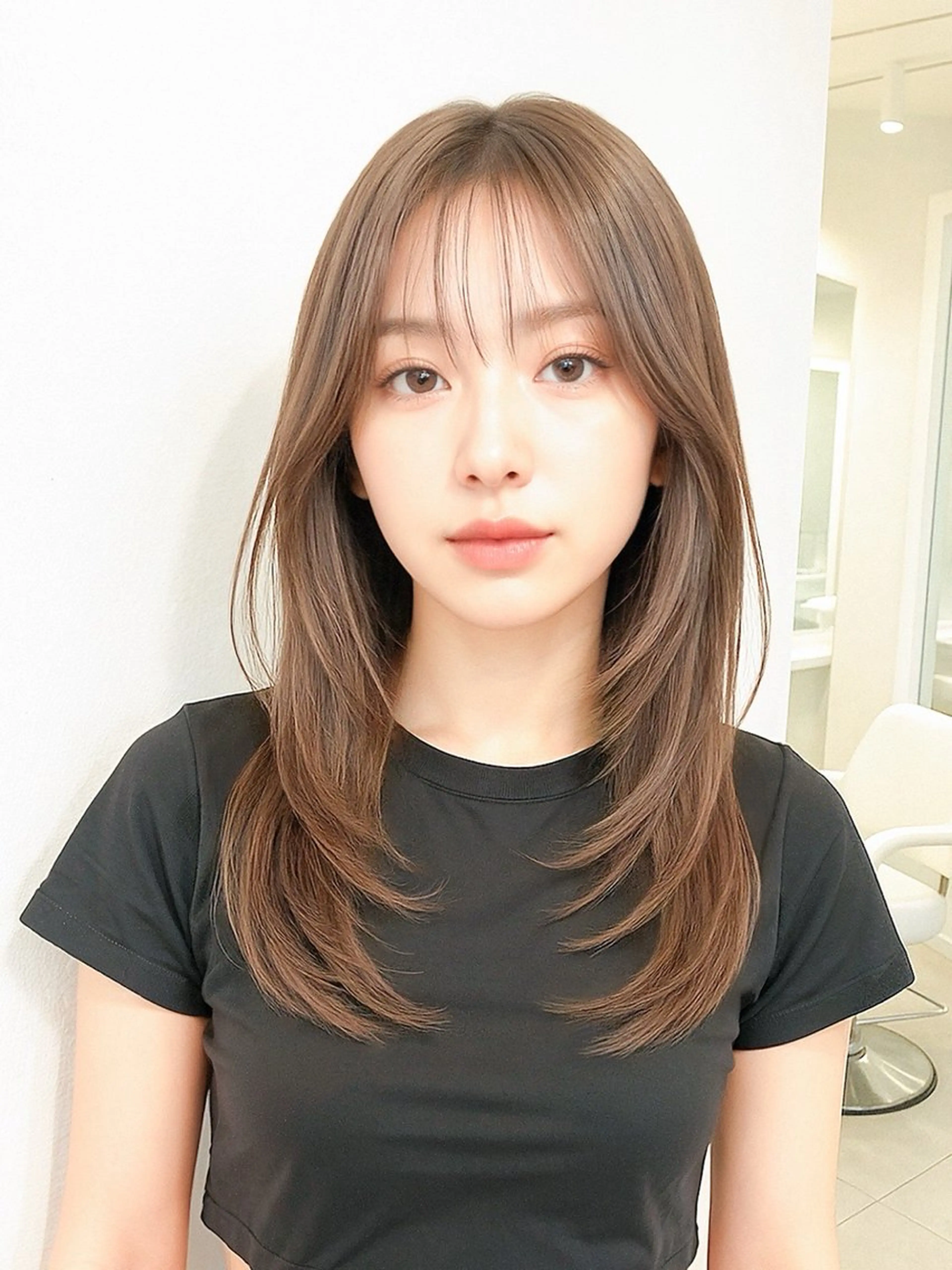 ミディアム カット ヘアカラー トリートメント シンタニ ナオトのヘアスタイル