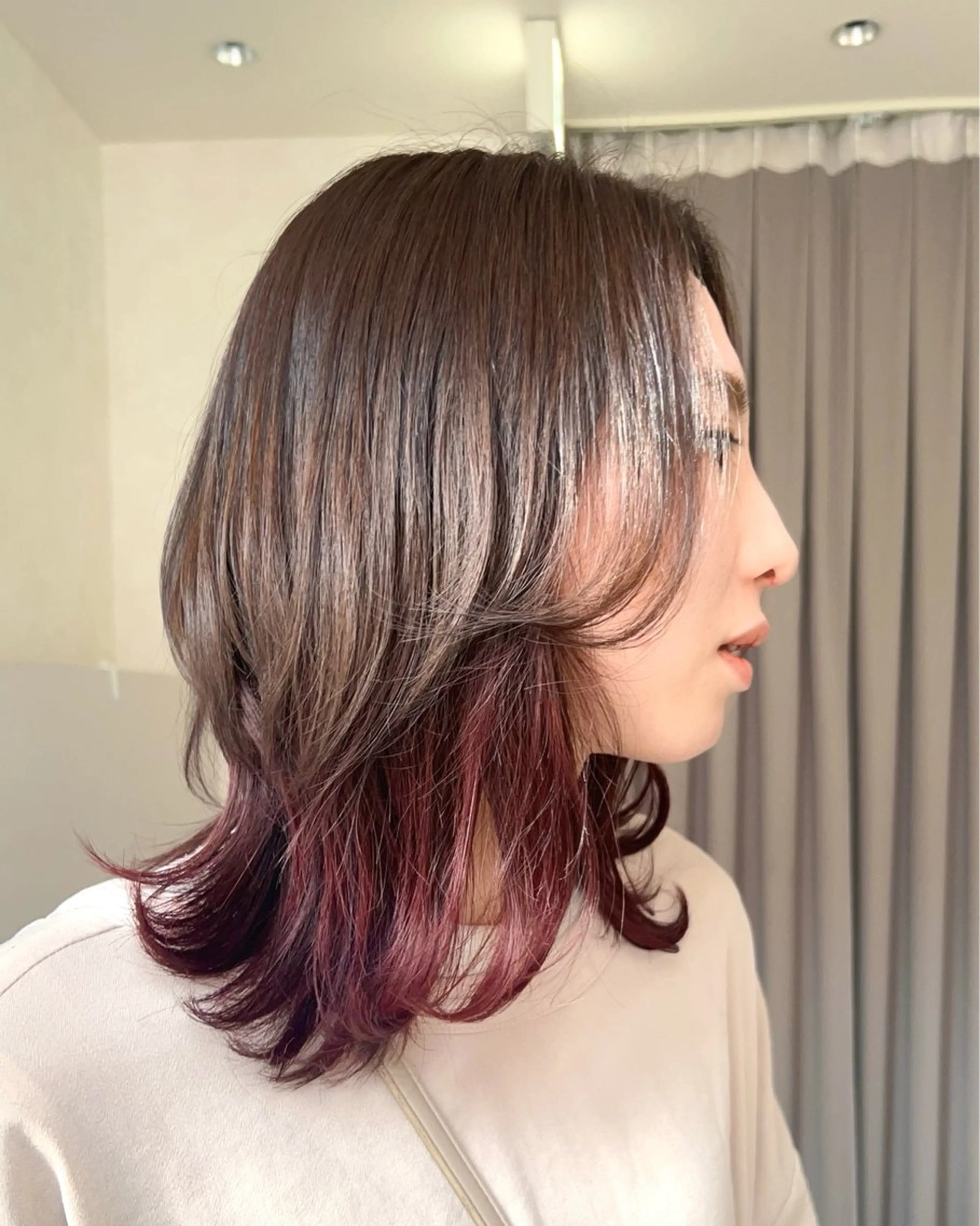 ミディアム カラー ヘアカラー トリートメント Inity 心斎橋店のヘアスタイル