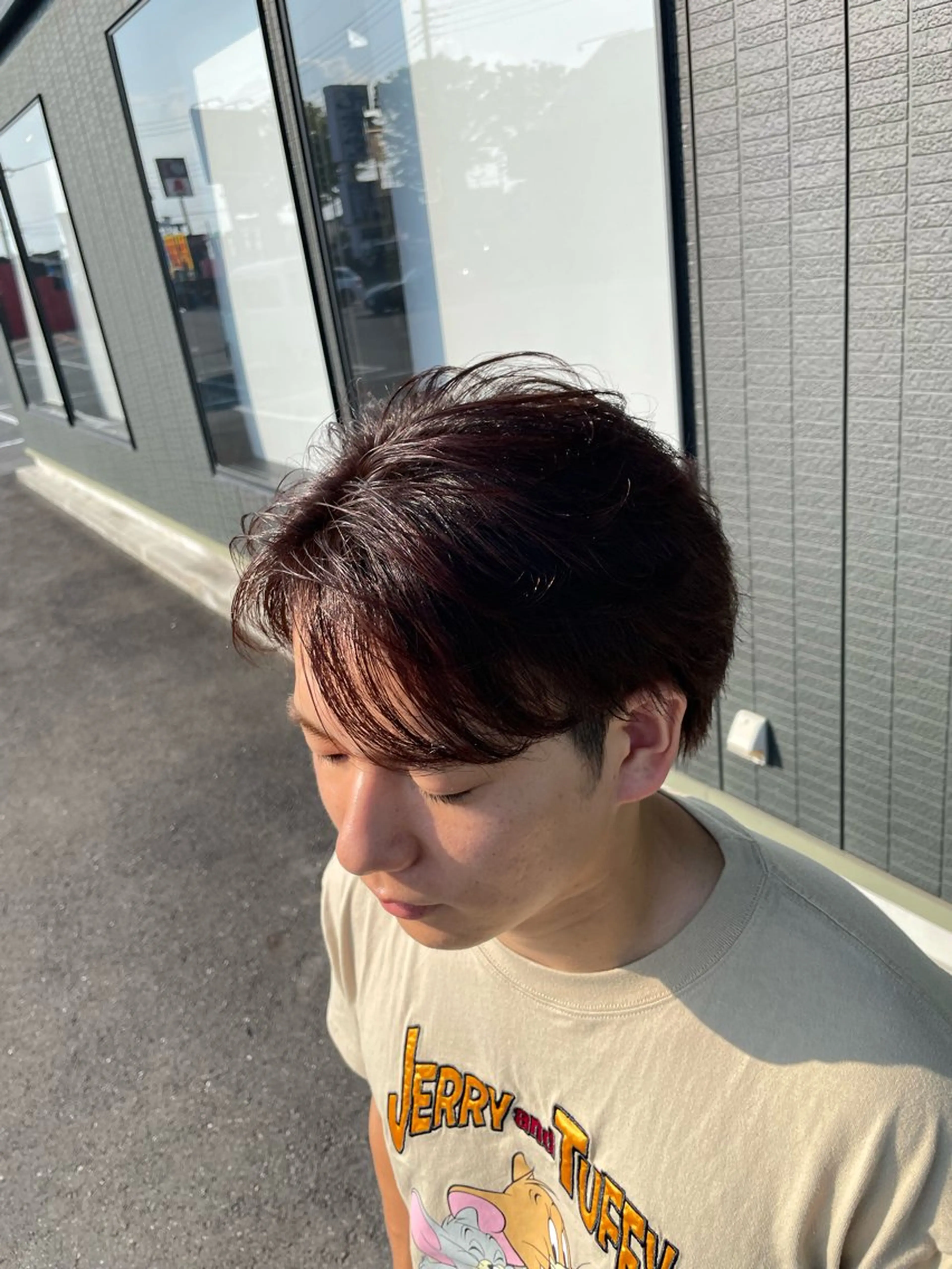メンズ センターパート カット メンズ🔥 松本明日翔のヘアスタイル