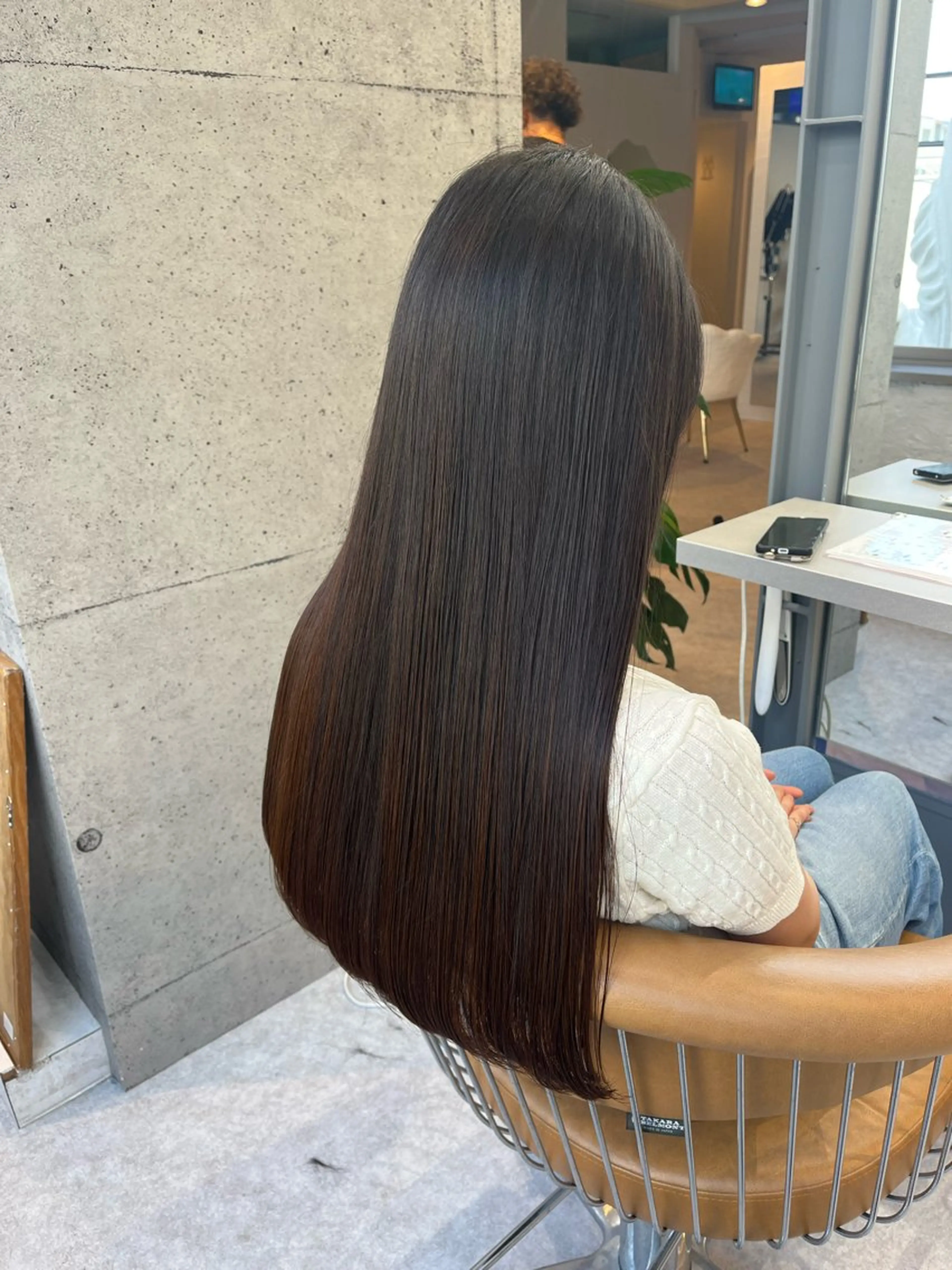 ロング パーマ カット 縮毛矯正 うしだ かおるのヘアスタイル