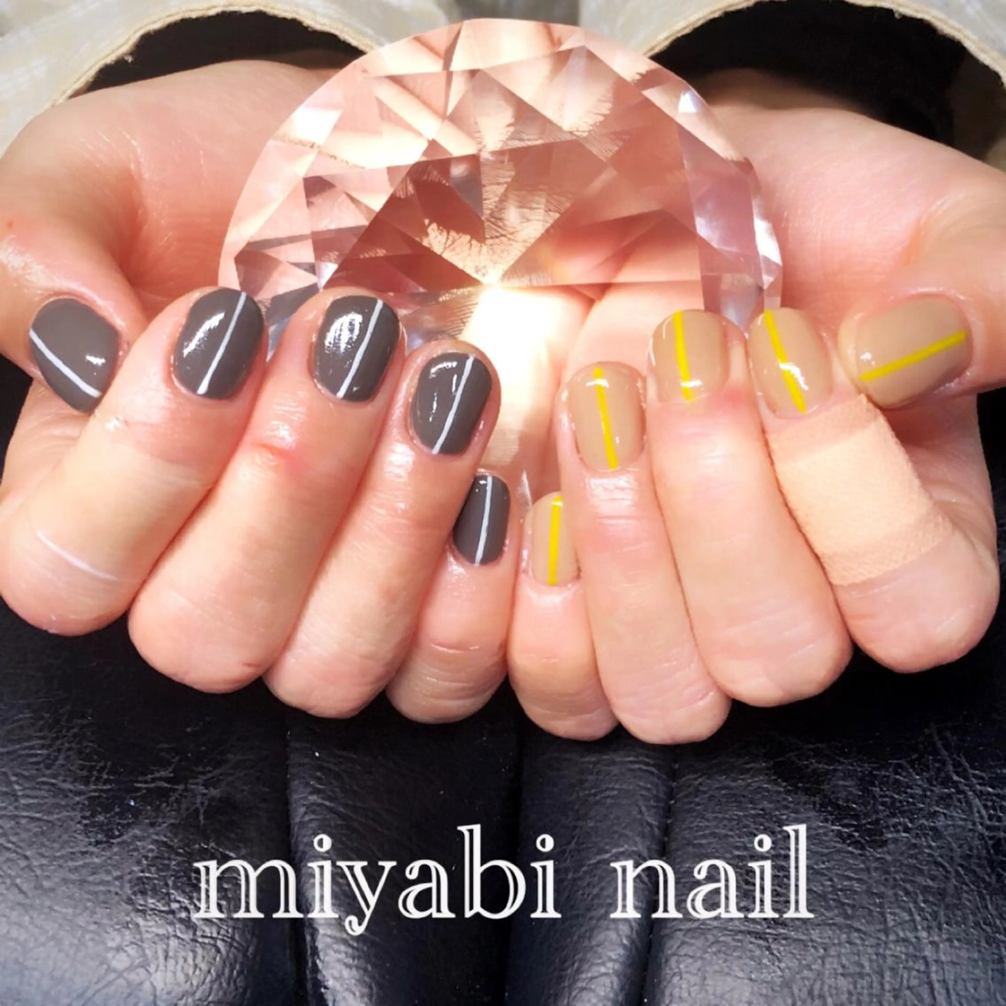 ネイル アートネイル ジェルネイル 持ち込み ぷっくりネイル ショートネイル ハンドネイル miyabi nail 桂川駅近くのネイルデザイン