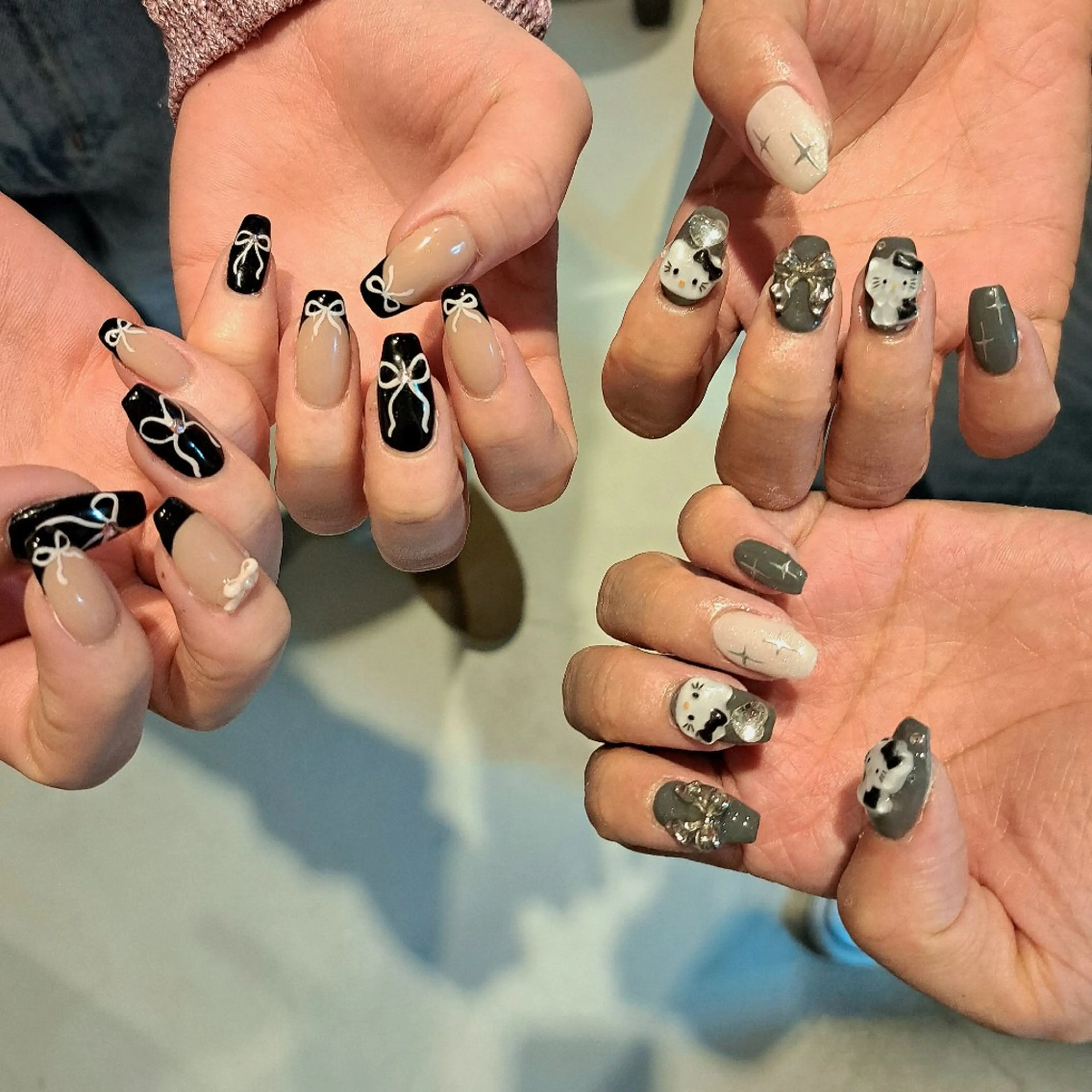 ネイル アートネイル フレンチネイル 持ち込み リボン Nail mood /アートし放題のネイルデザイン