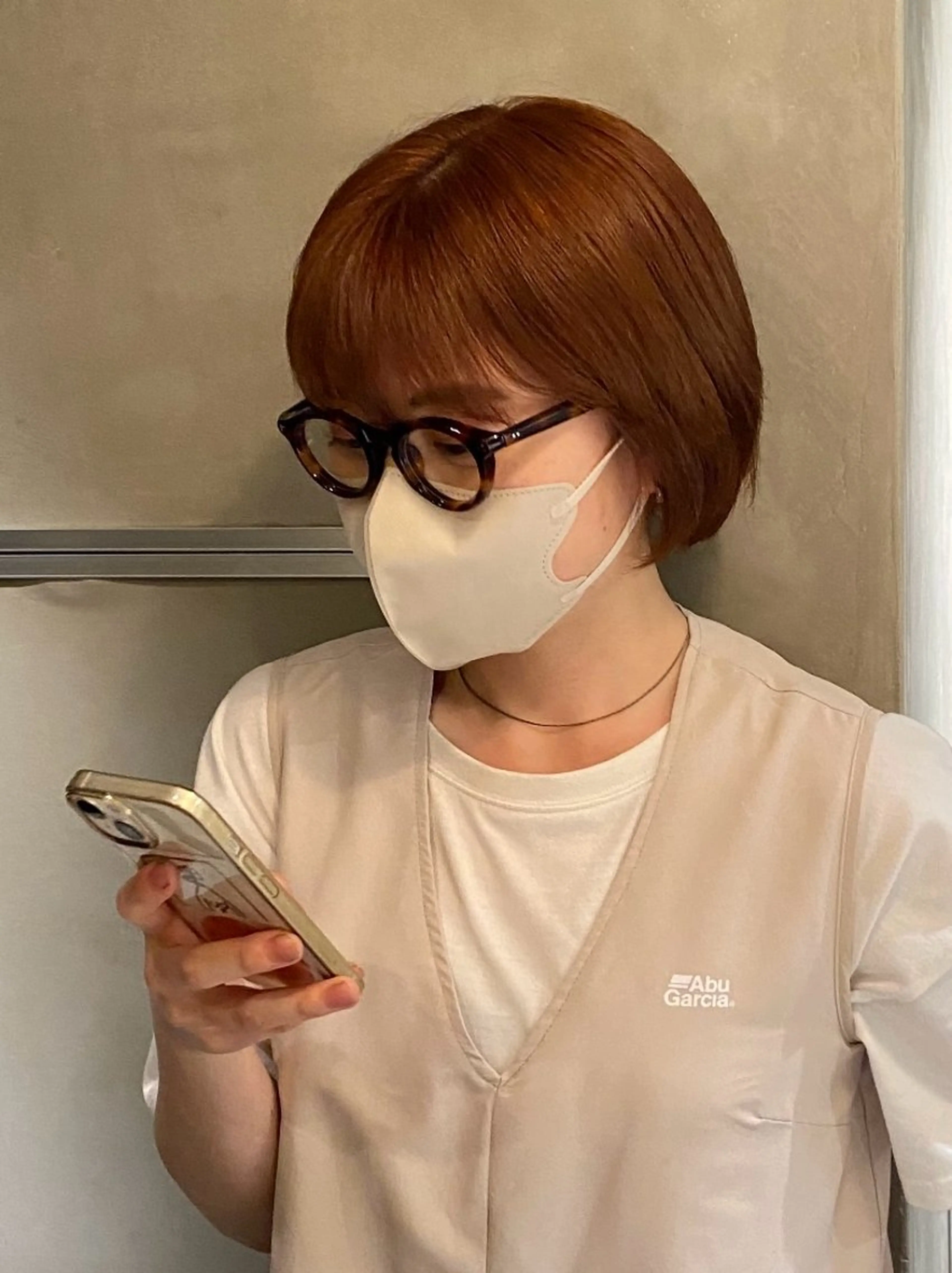 ショート オレンジブラウン ｔa k k e ｙｕのヘアスタイル