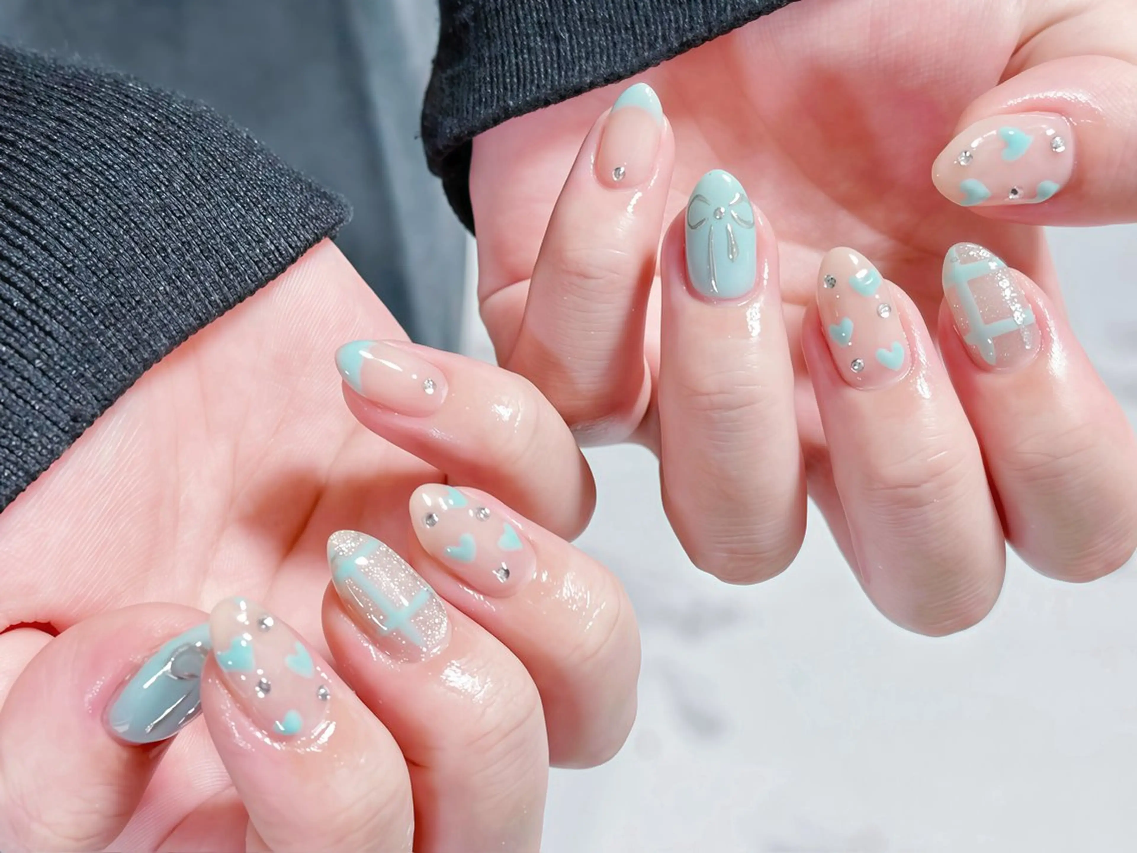 ネイル 長さ出し フレンチネイル グラデーション マグネットネイル マグネットフレンチ ハンドネイル ハンドケア ⭐️Dreamy Nail⭐️のネイルデザイン