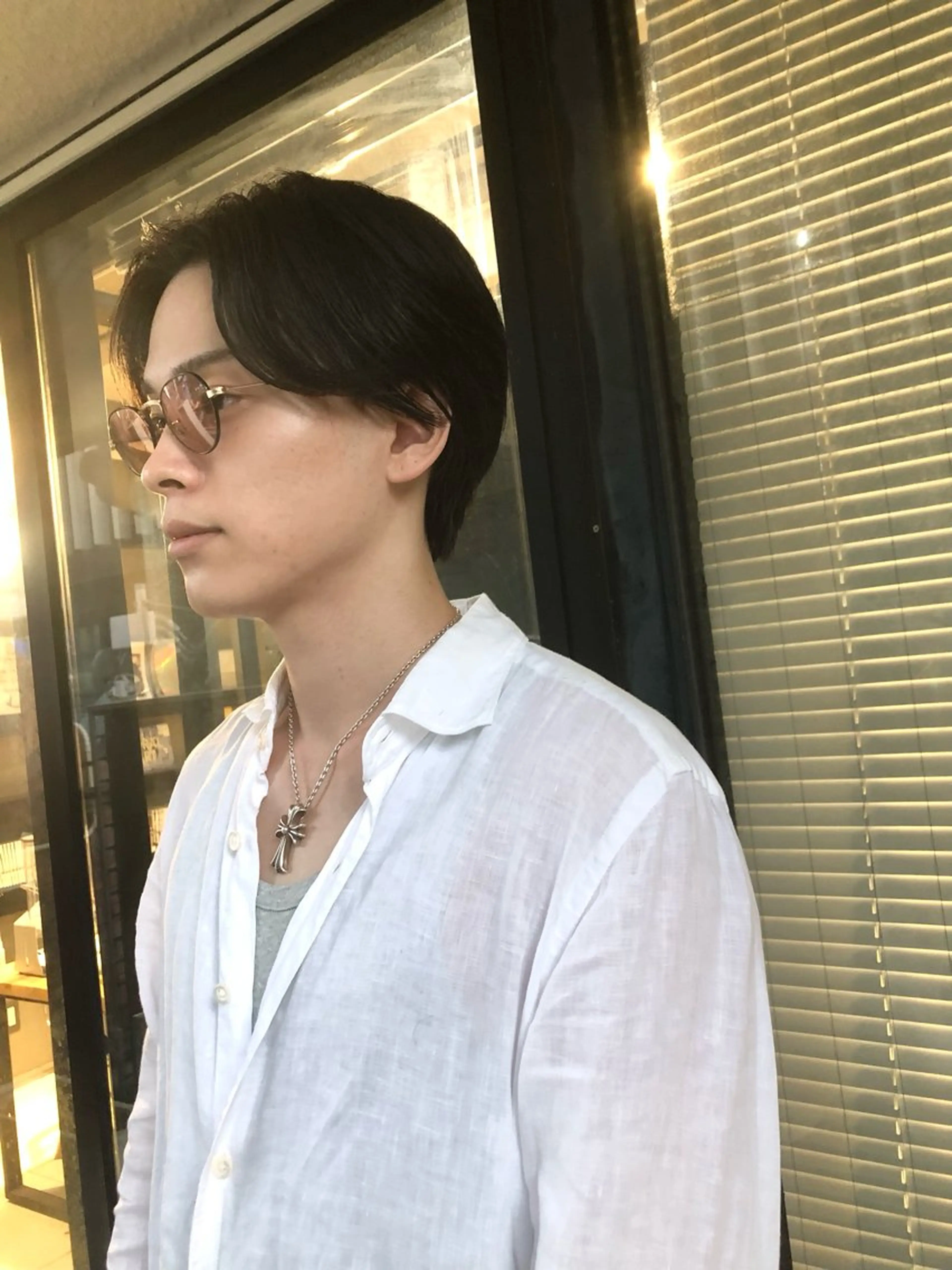 ヘアアレンジ メンズ センターパート カット トリートメント ヘアセット 栗原 侑也のヘアスタイル