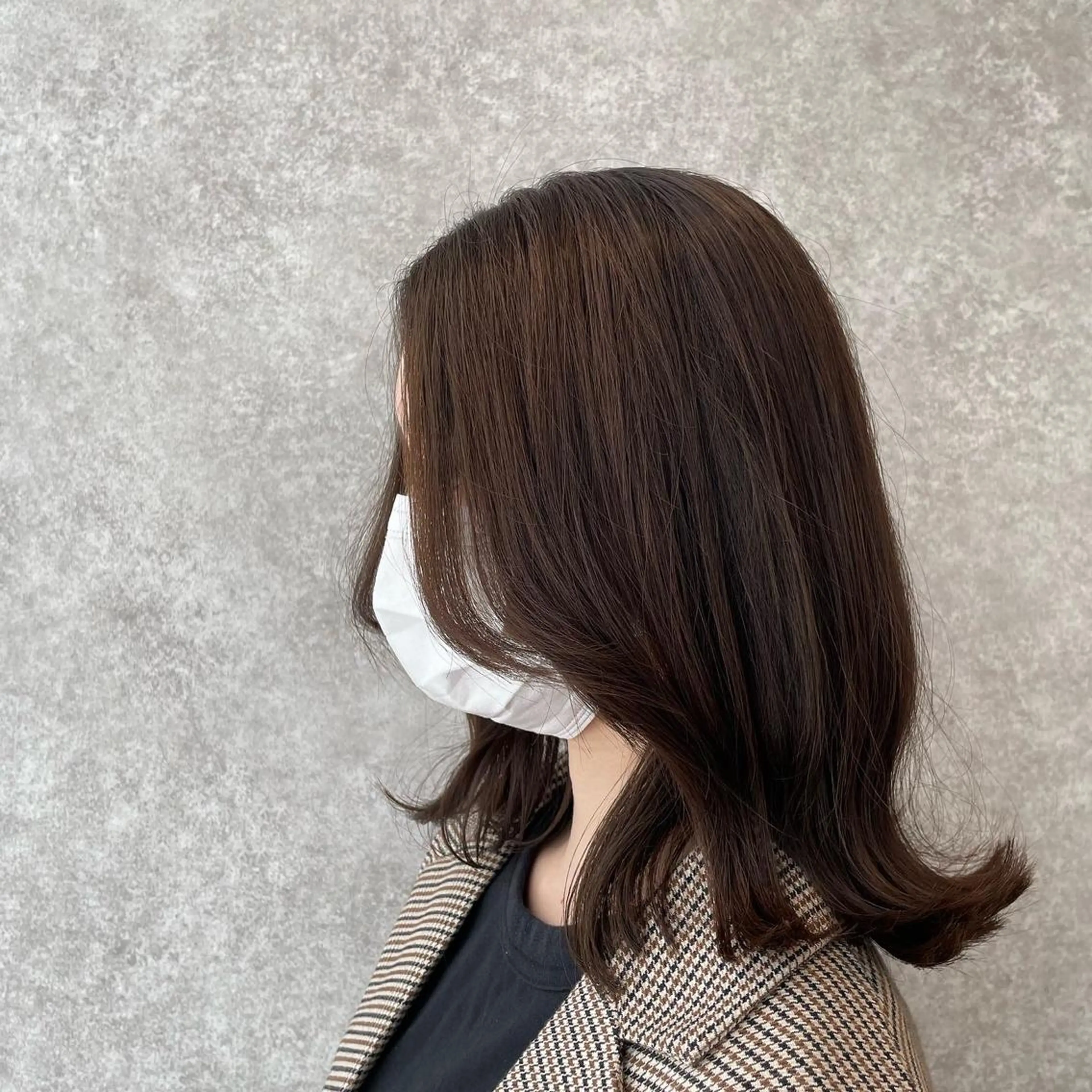 ミディアム カラー ブラウンカラー 顔まわりレイヤー レイヤーカット たなか りなのヘアスタイル