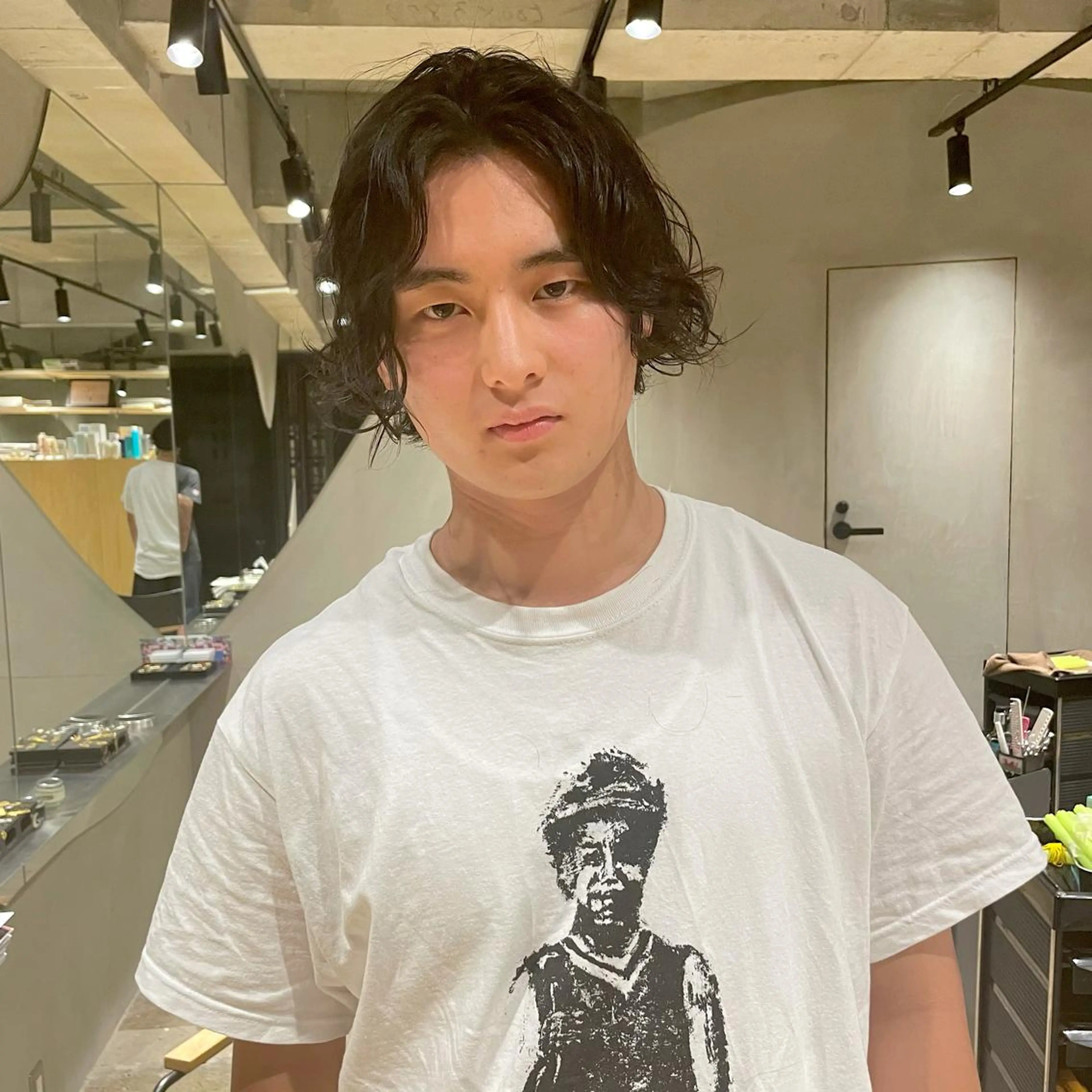 パーマ メンズ ショートボブ メンズブリーチ フェードカット メンズハイライト メンズハイトーン カット パーマ 🌈圧倒的デザイン パーマ　関和希のヘアスタイル