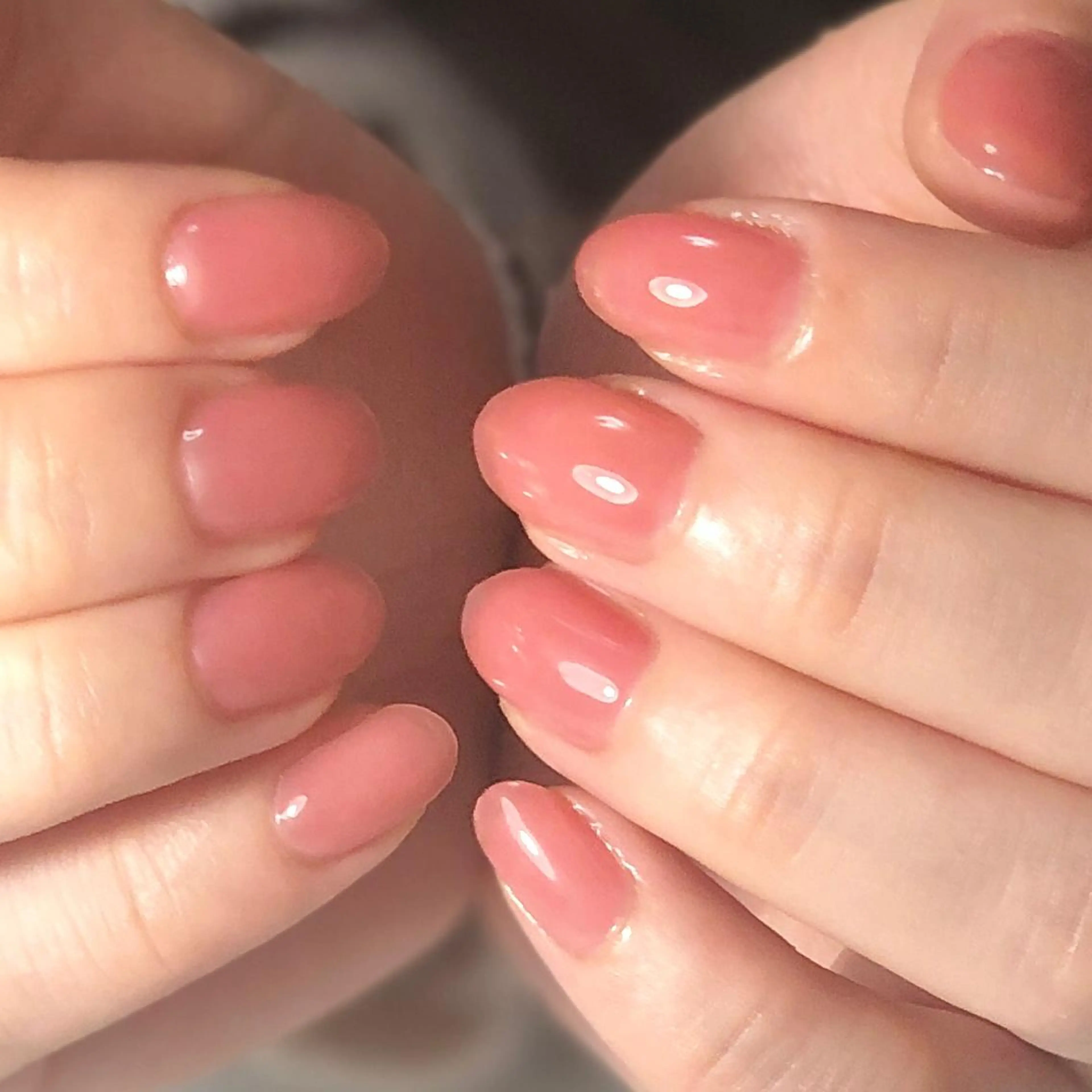 ネイル ジェルネイル オフィスネイル ワンカラーネイル ピンク ショートネイル 辻野 和枝のネイルデザイン