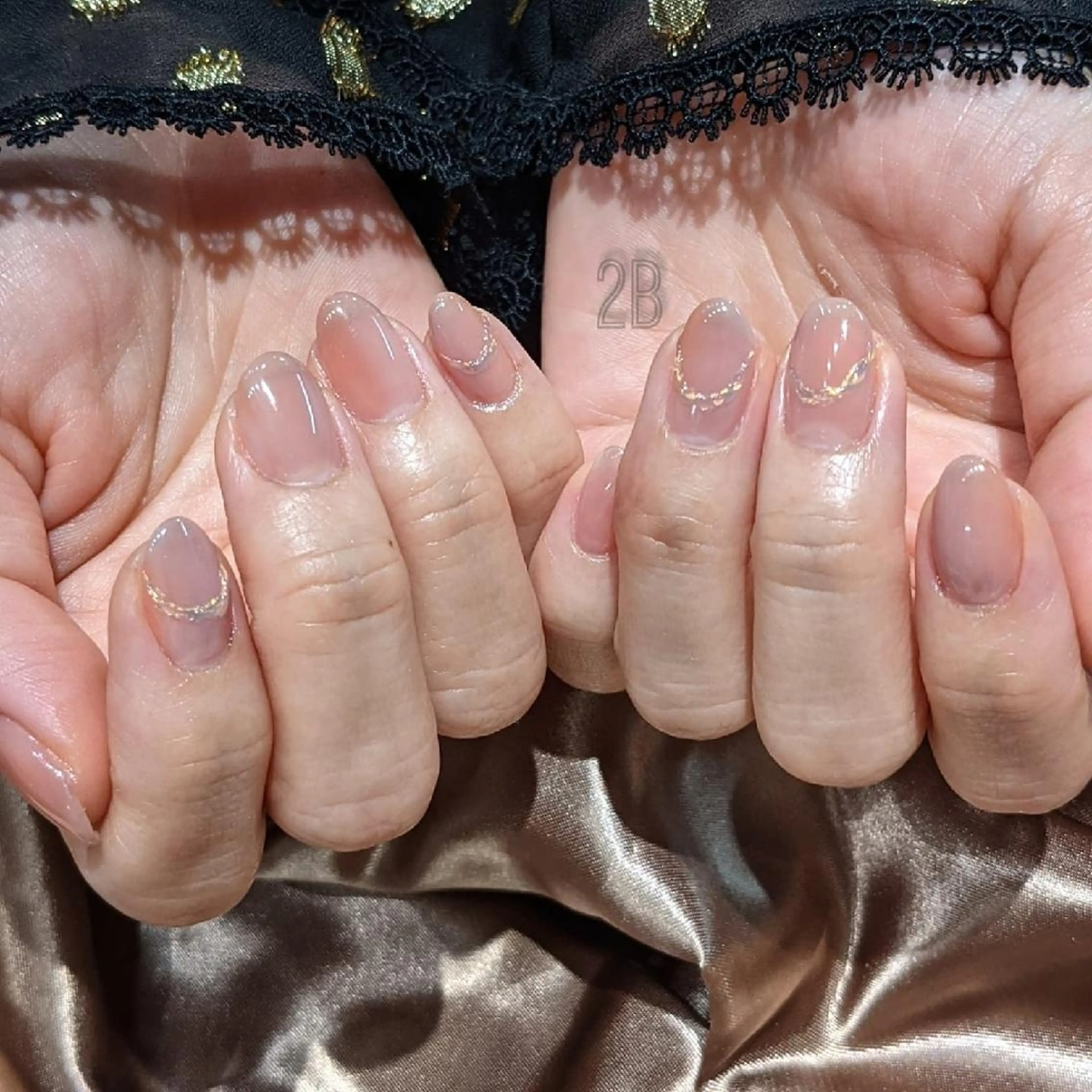 ネイル オーロラネイル クリアネイル グラデーション 2B__nails ニービー京都伏見区のネイルデザイン