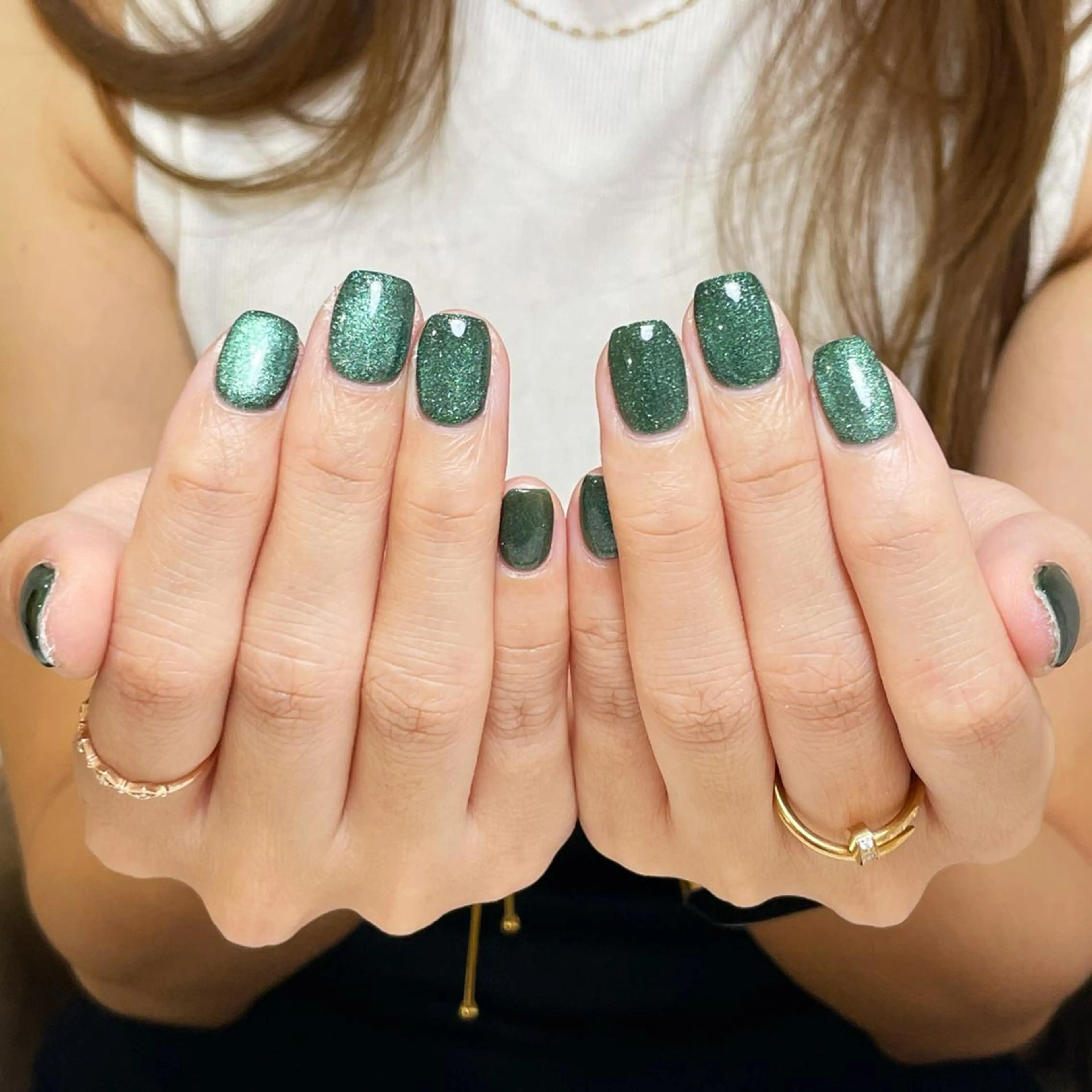 ネイル アートネイル オーロラネイル ガーリー キラキラネイル マグネットネイル ハンドネイル YOYO 💅のネイルデザイン