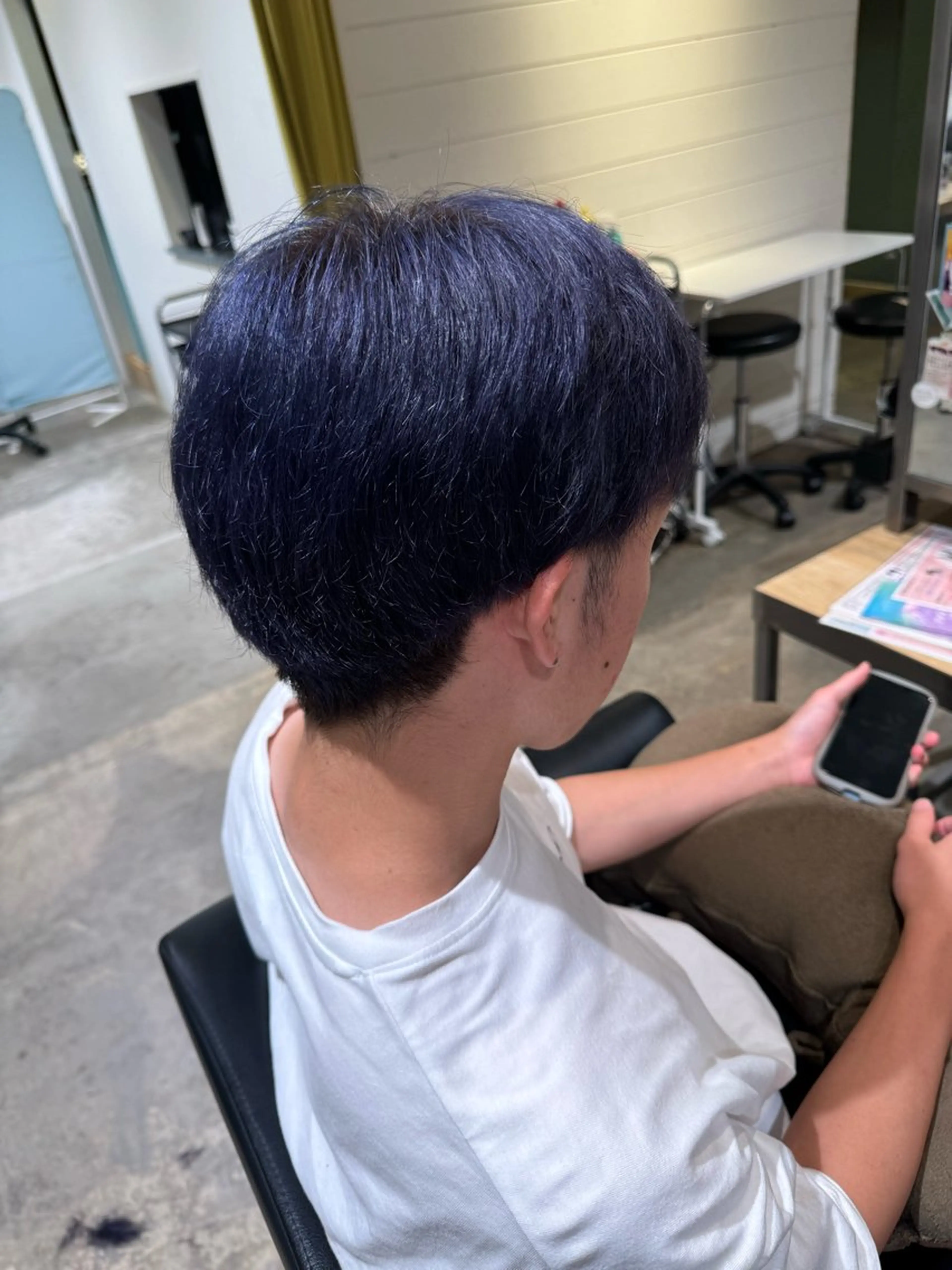 カラー ブルーカラー ネイビーカラー ヘアカラー 大谷 央翔のヘアスタイル