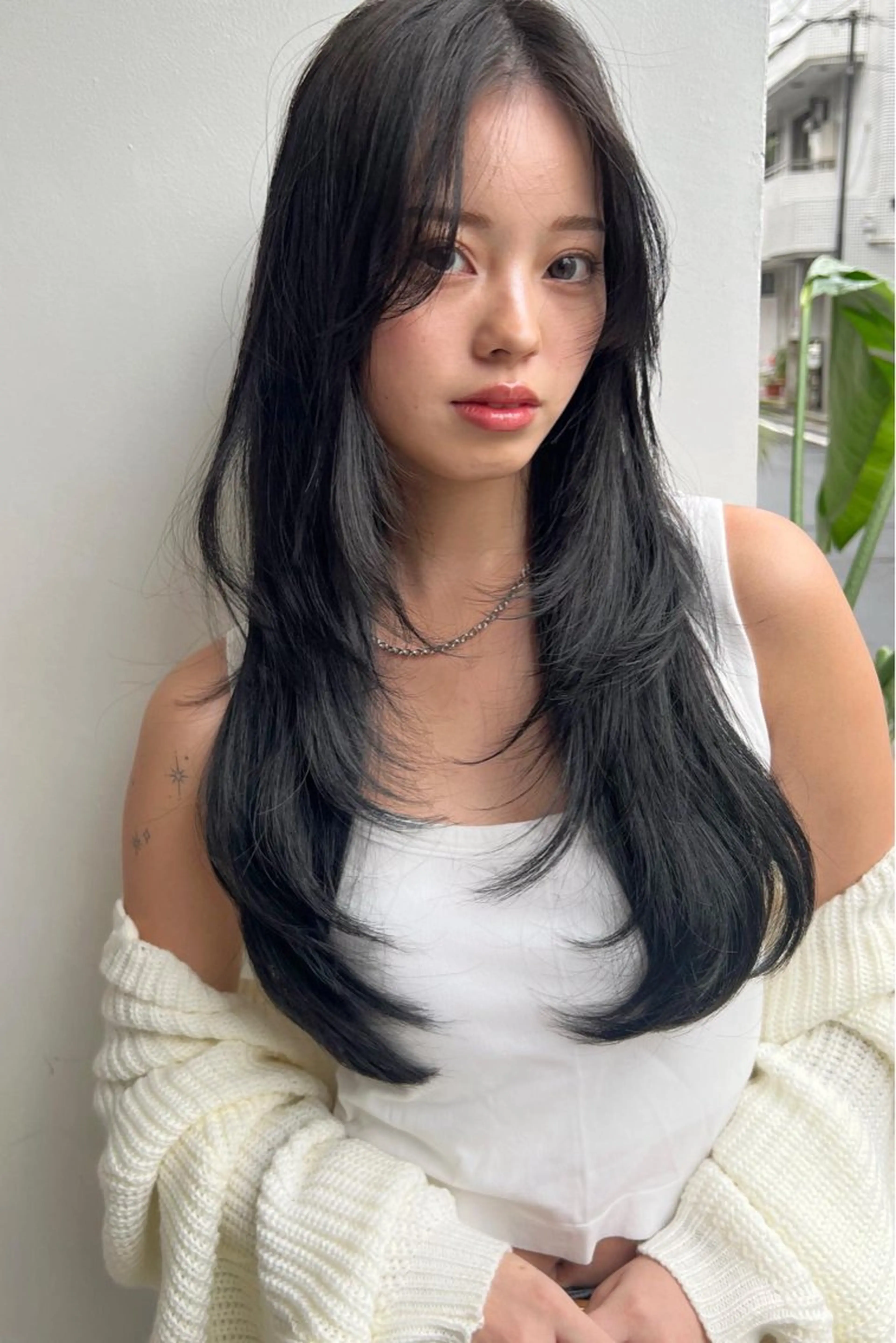 ロング rioカット無料縮毛 矯正♡韓国レイヤーのヘアスタイル