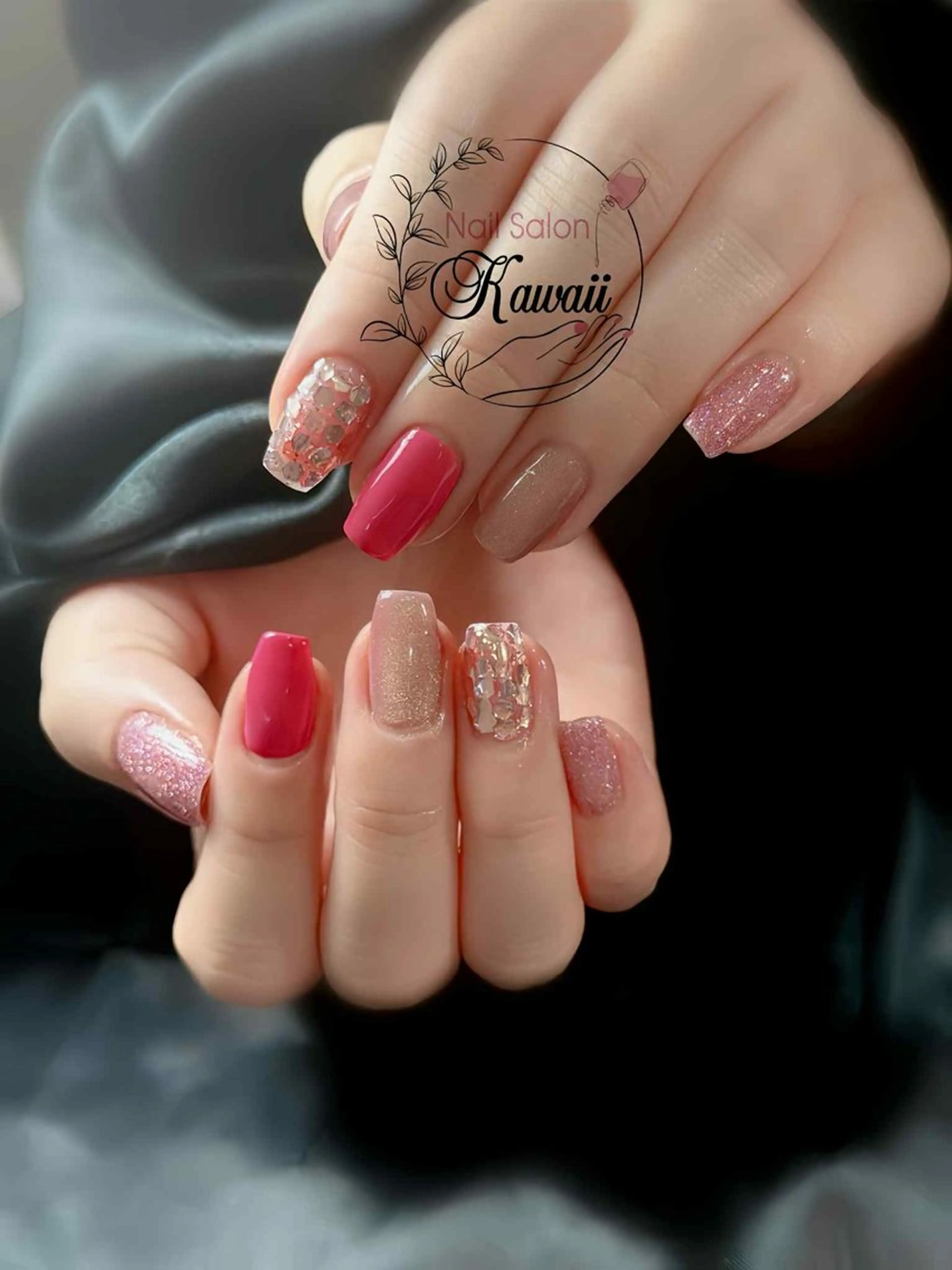 ネイル アートネイル 長さ出し フレンチネイル ジェルネイル 韓国ネイル ハンドネイル Kawaii Nail Salon所属・Kawaii-jp Tomisatoのネイルデザイン