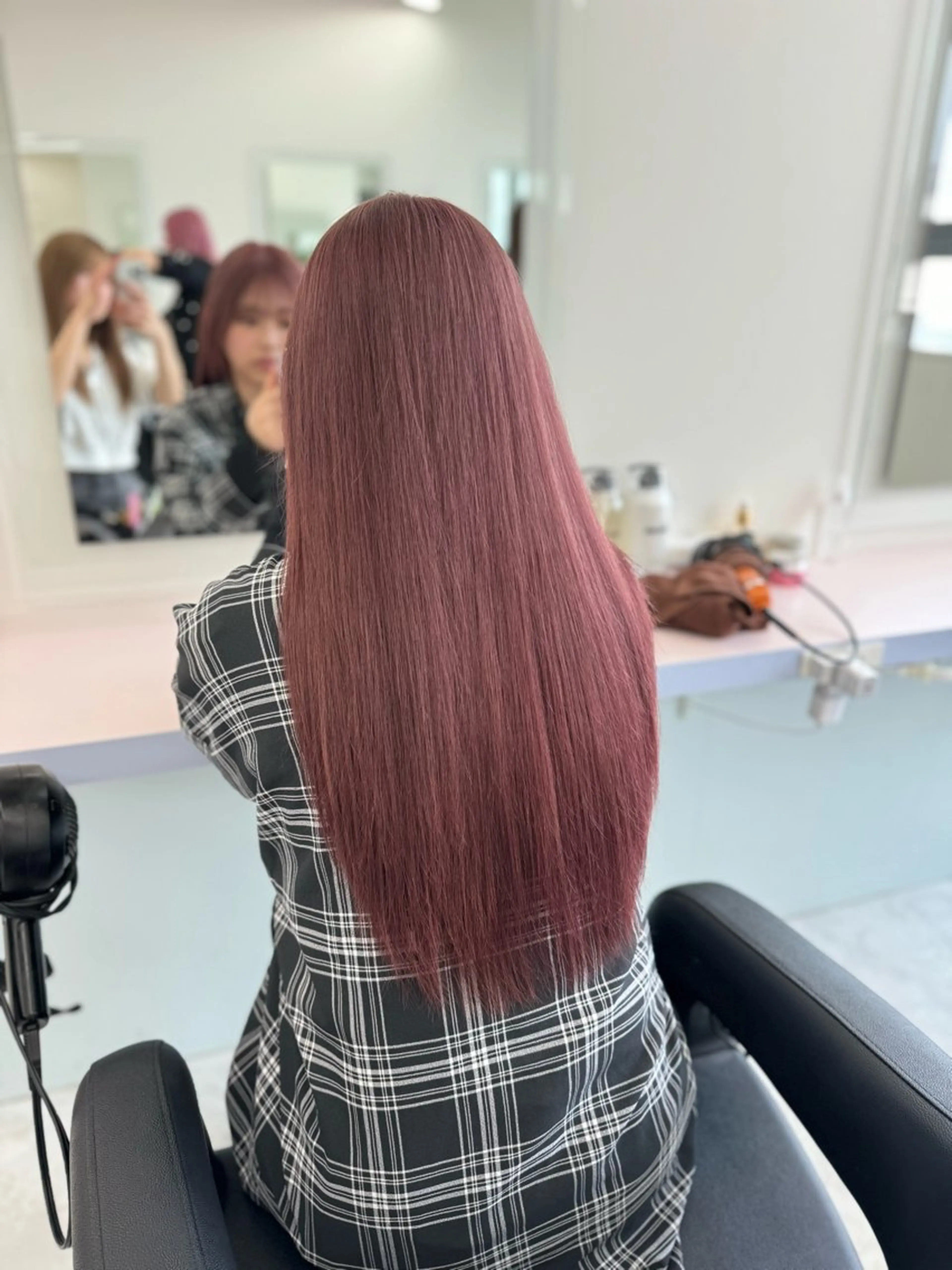 セミロング カラー ピンクカラー カット ヘアカラー ヘッドスパ ヘアセット ♡ブリーチカラー♡ Mirioのヘアスタイル