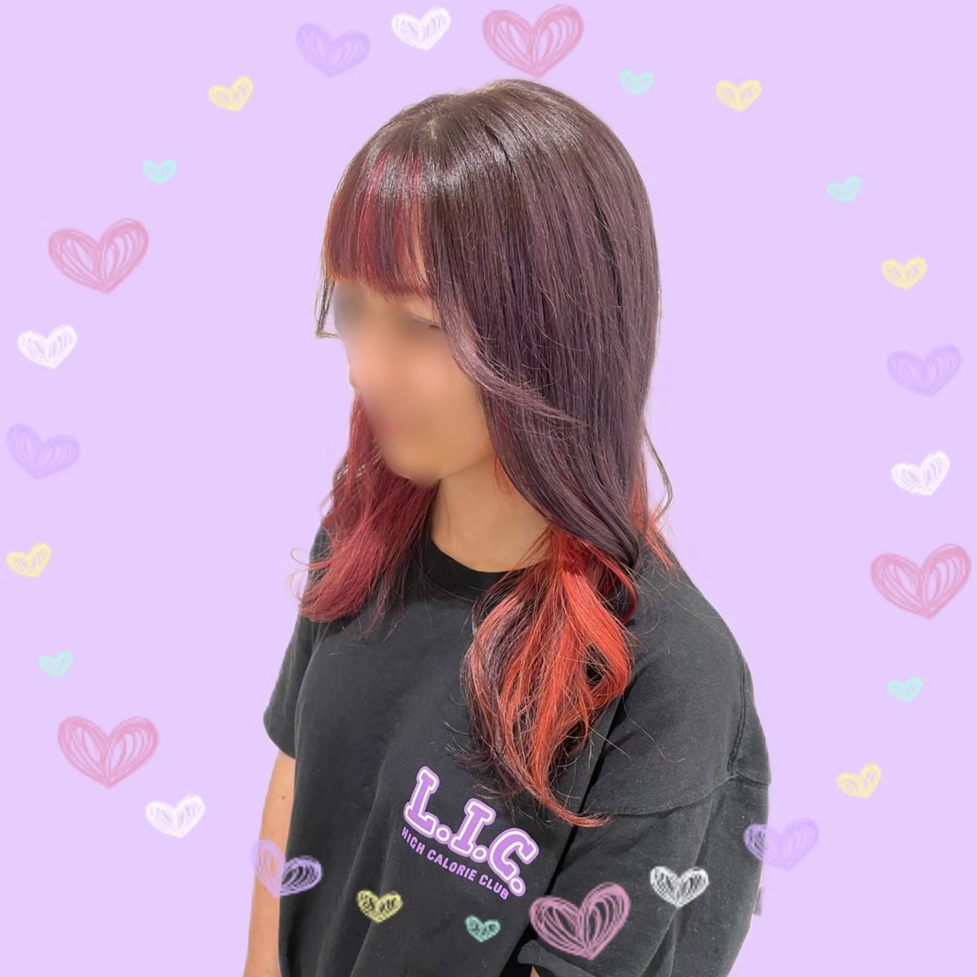 ロング カラー ヘアアレンジ ベージュカラー ブリーチ インナーカラー ラベンダーカラー ラベンダーベージュ 🦄ブリーチ💜エク ステ💜MIU🦄のヘアスタイル