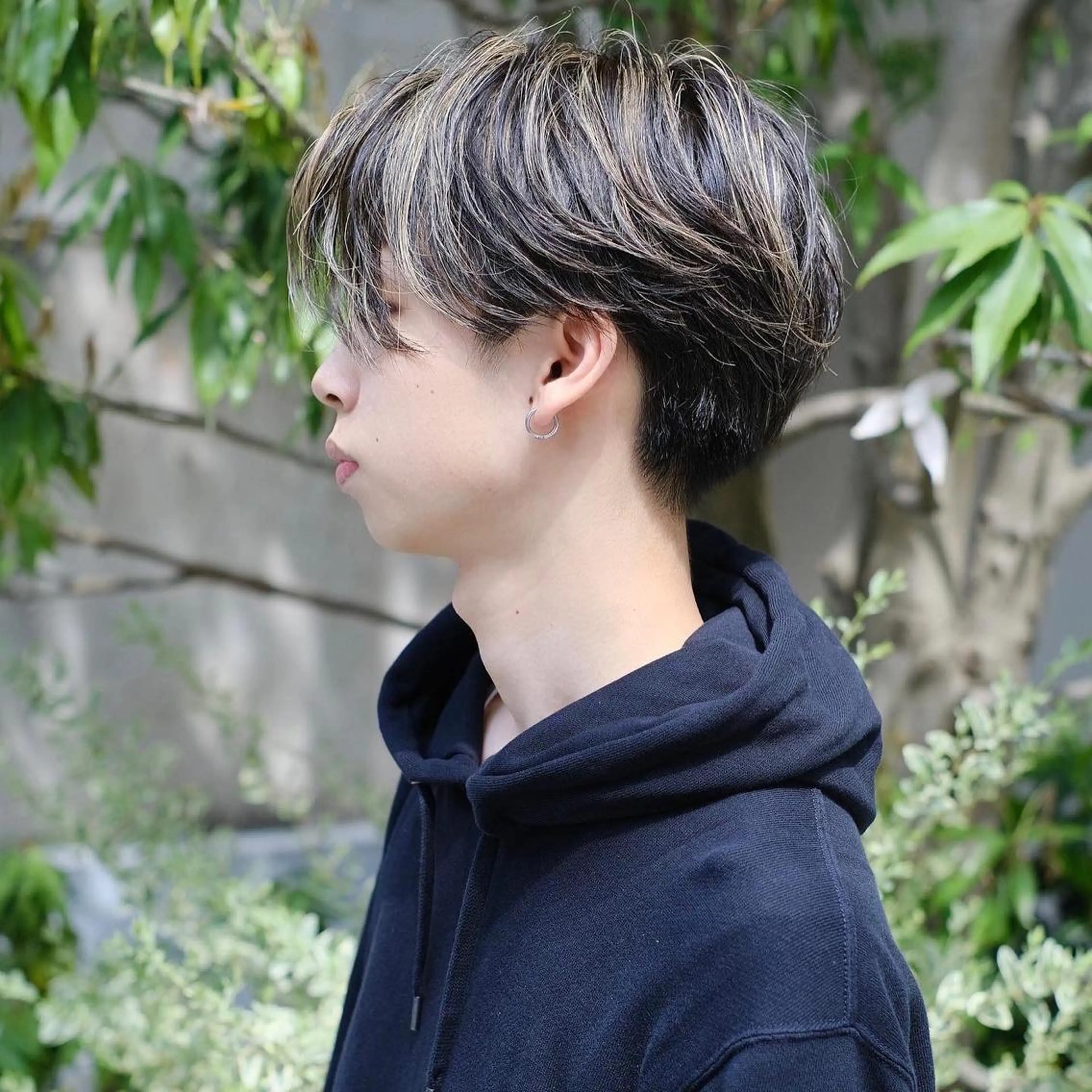 カラー メンズ メンズメッシュ メッシュ カット バレイヤージュ/ シャドウルーツ/安室のヘアスタイル