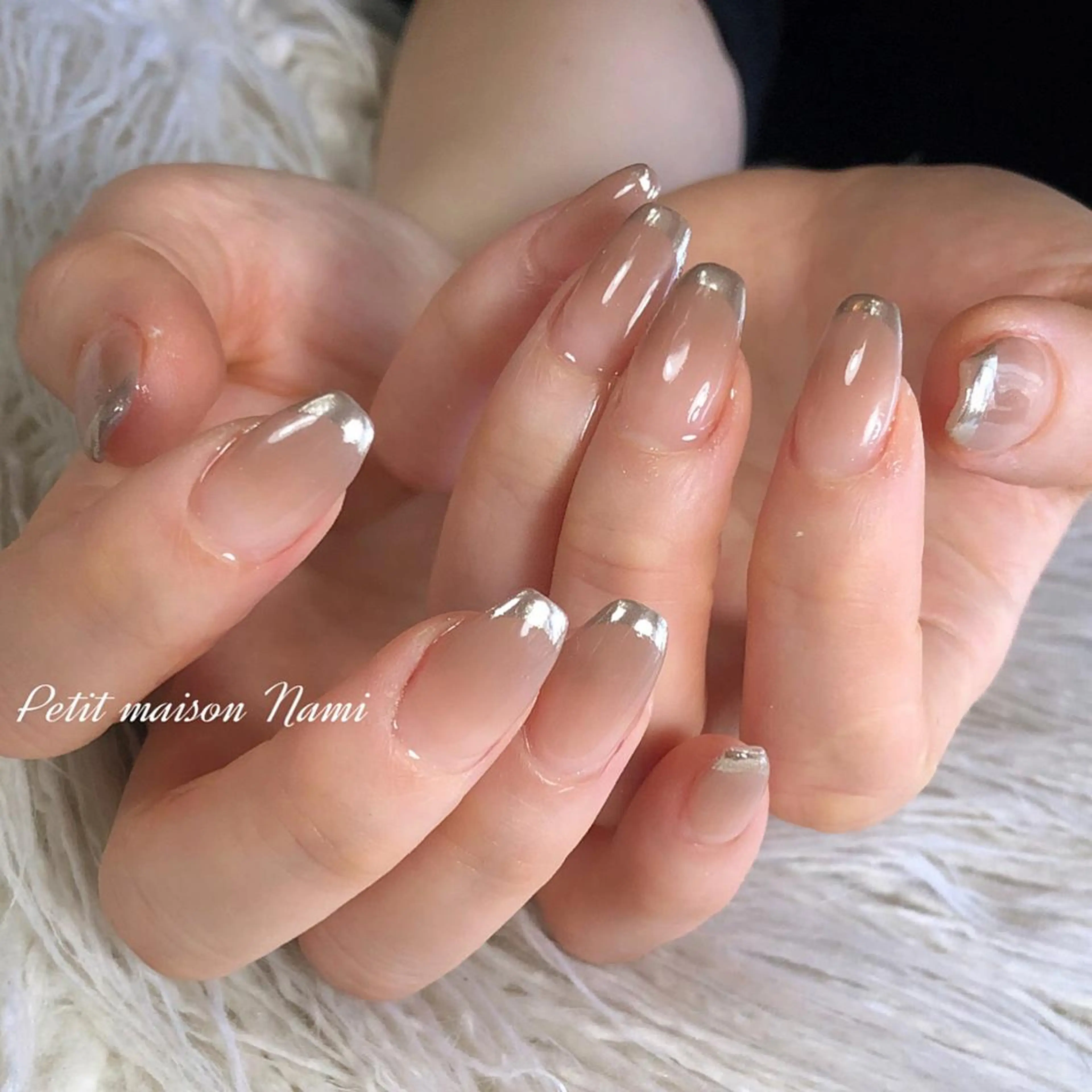 ネイル フレンチネイル ミラーネイル Petitmaison所属・Petit maisonのネイルデザイン