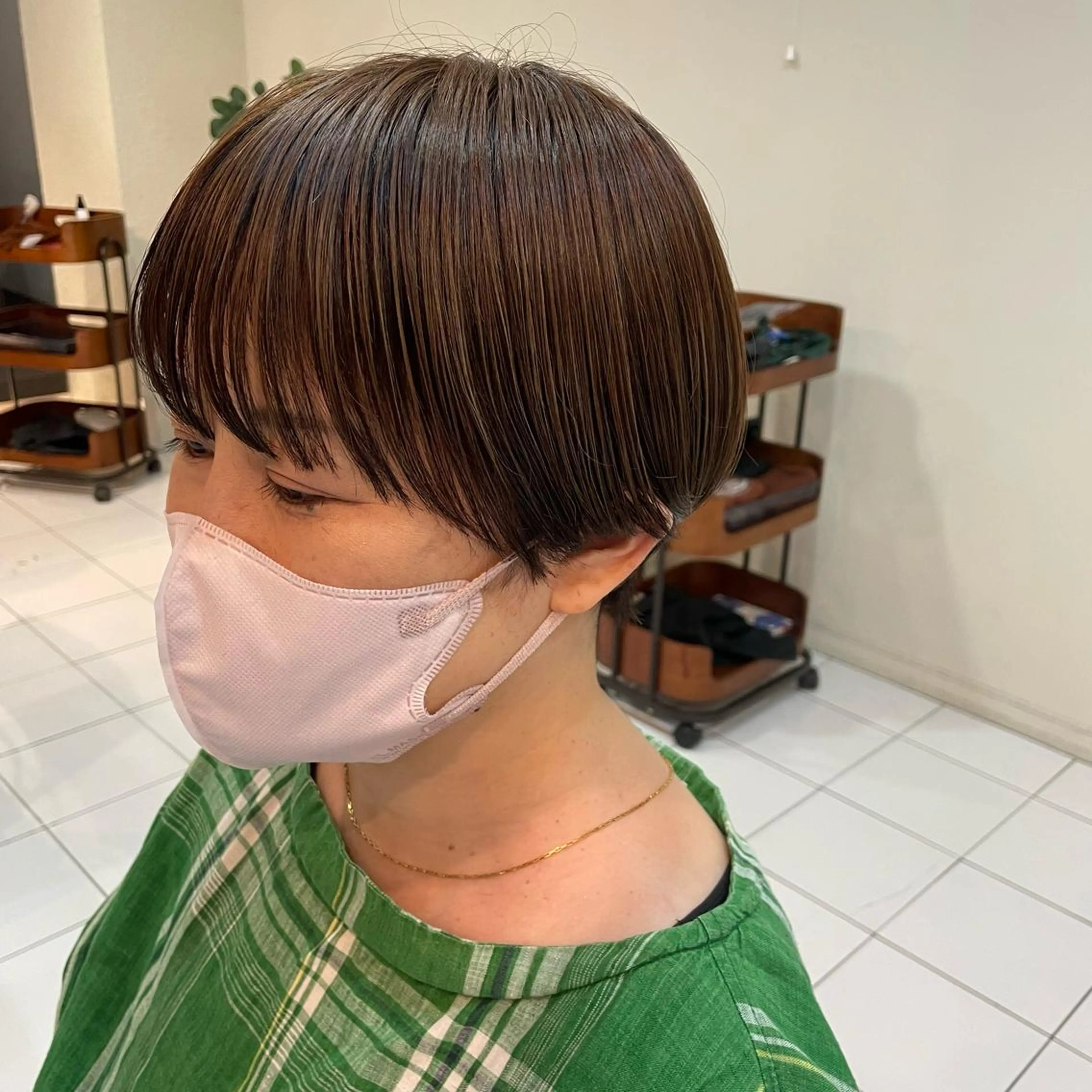 ショート カラー ツートーンカラー ショートヘア 透明感カラー/ 寺田千雅子のヘアスタイル