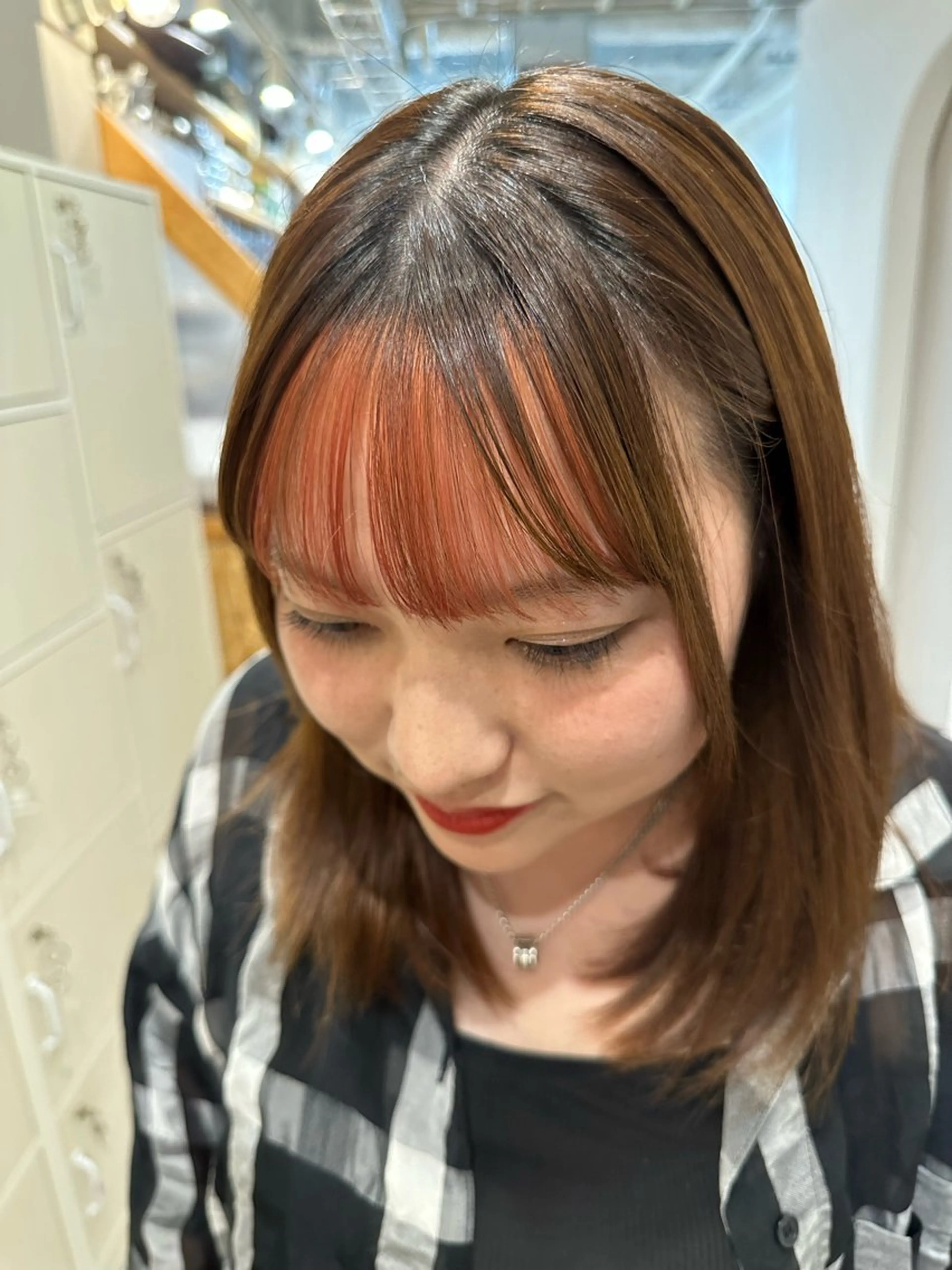 ショート カラー ピンクカラー 松本 莉央のヘアスタイル
