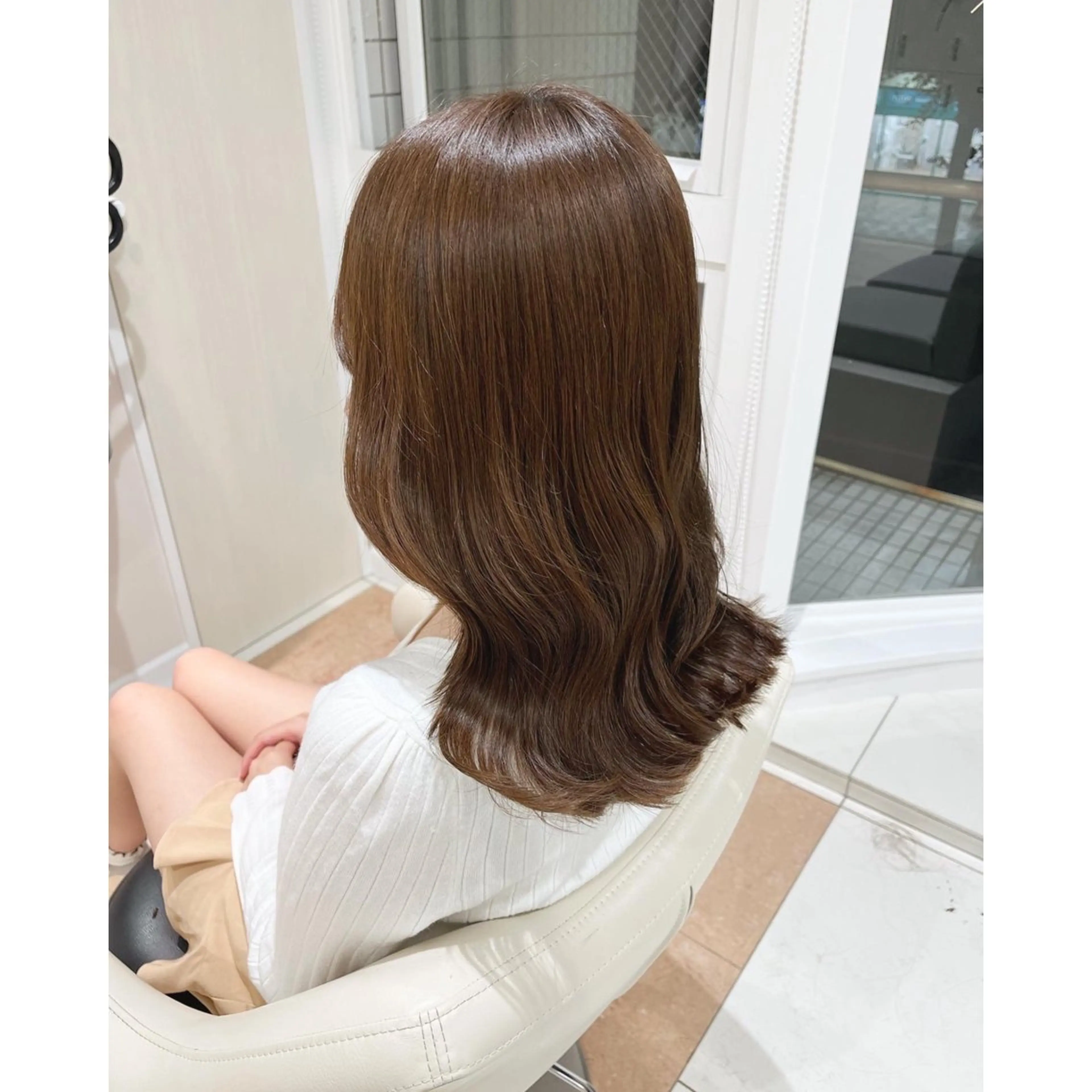 セミロング カラー ヘアカラー 韓国ヘア 🎀中川綾乃🎀のヘアスタイル