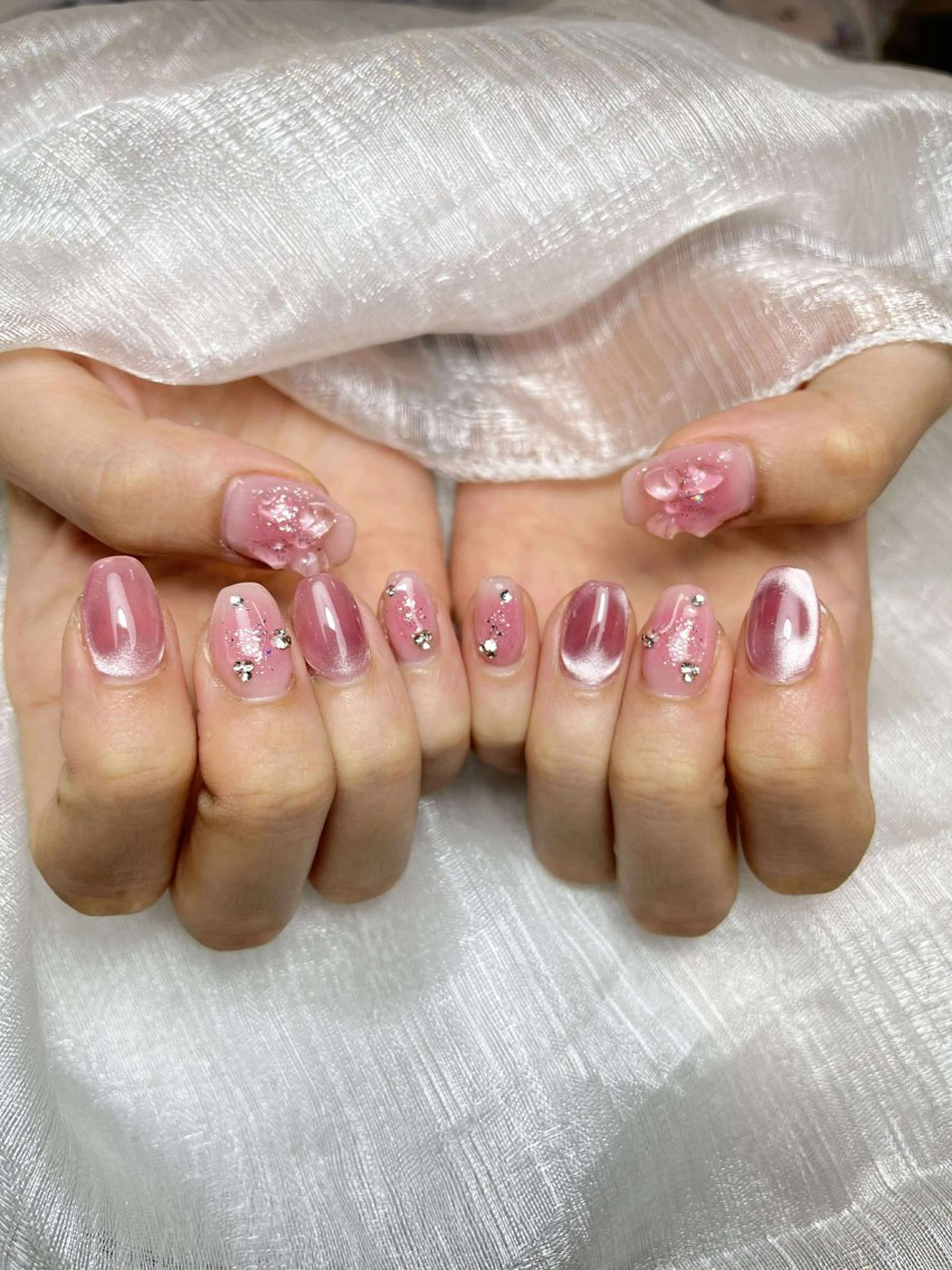 ネイル アートネイル 成人式 ジェルネイル ニュアンスネイル 夏ネイル ハンドネイル Nie Nail Shinokuboのネイルデザイン