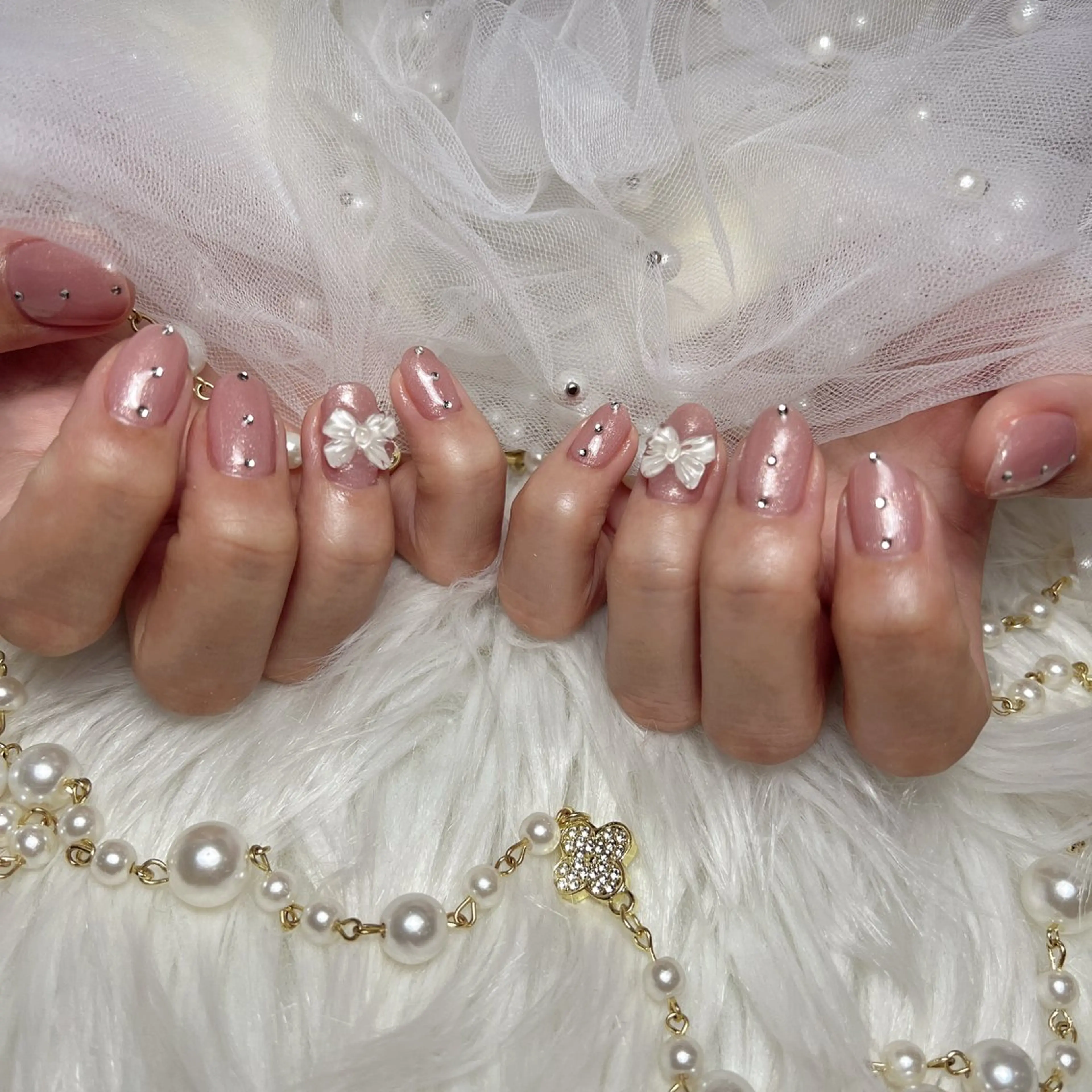 ネイル 長さ出し フットネイル フレンチネイル ガラスフレンチ グラデーション ハンドネイル M2beauty Renaのネイルデザイン