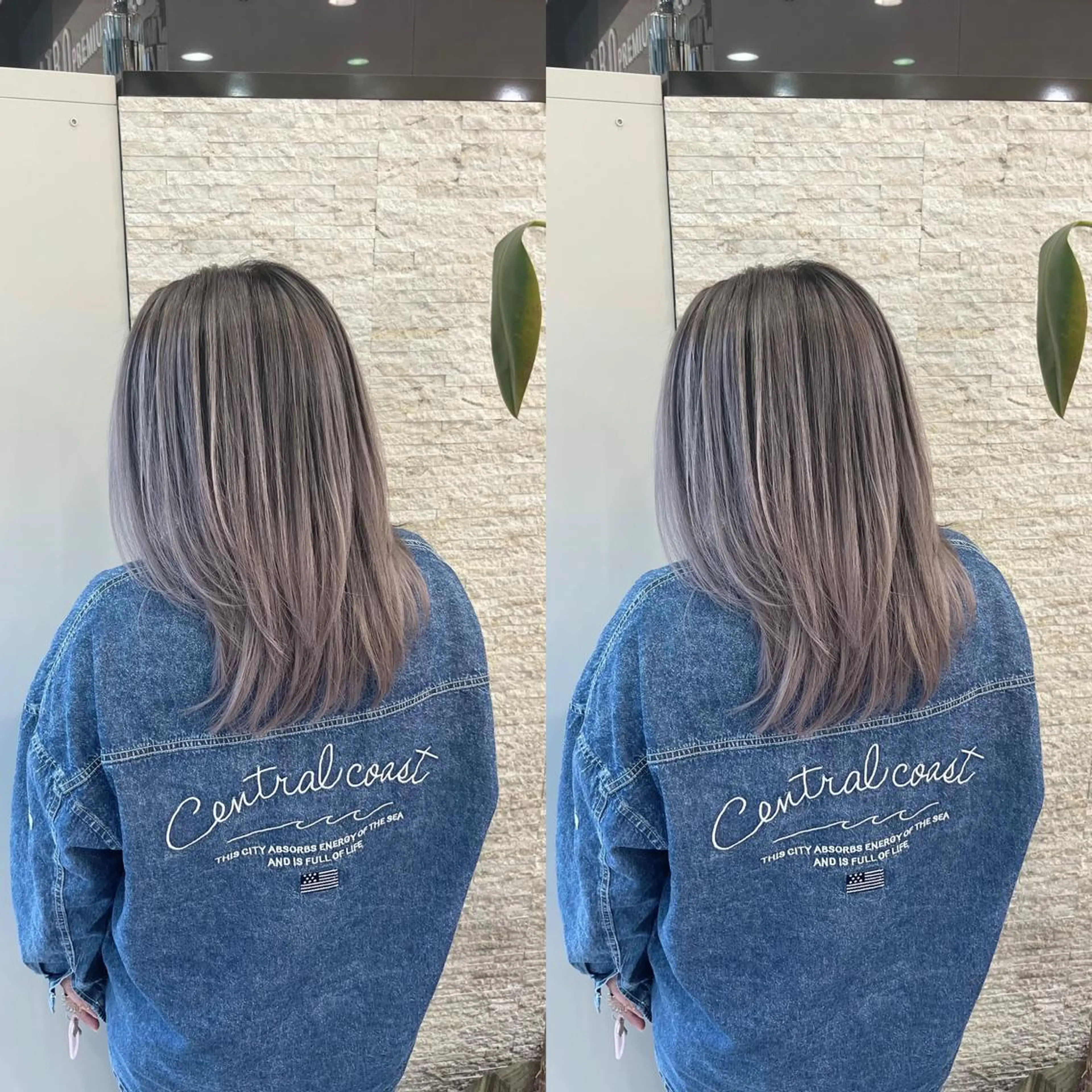 セミロング カット ヘアカラー Y Uのヘアスタイル