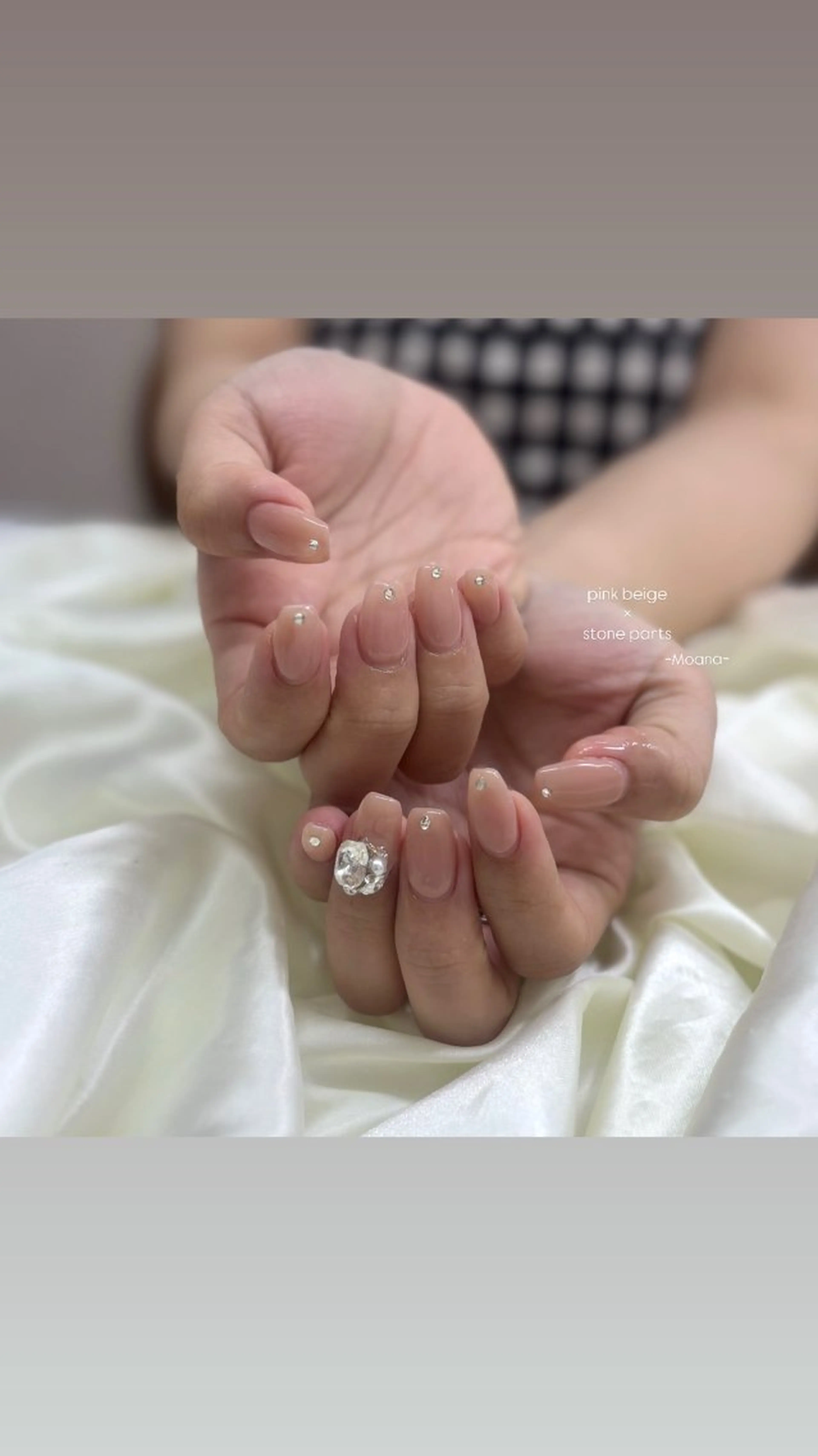 ネイル アートネイル オフィスネイル ワンカラーネイル ピンク ピンクベージュ ハンドネイル Moana nail Hiyoriのネイルデザイン