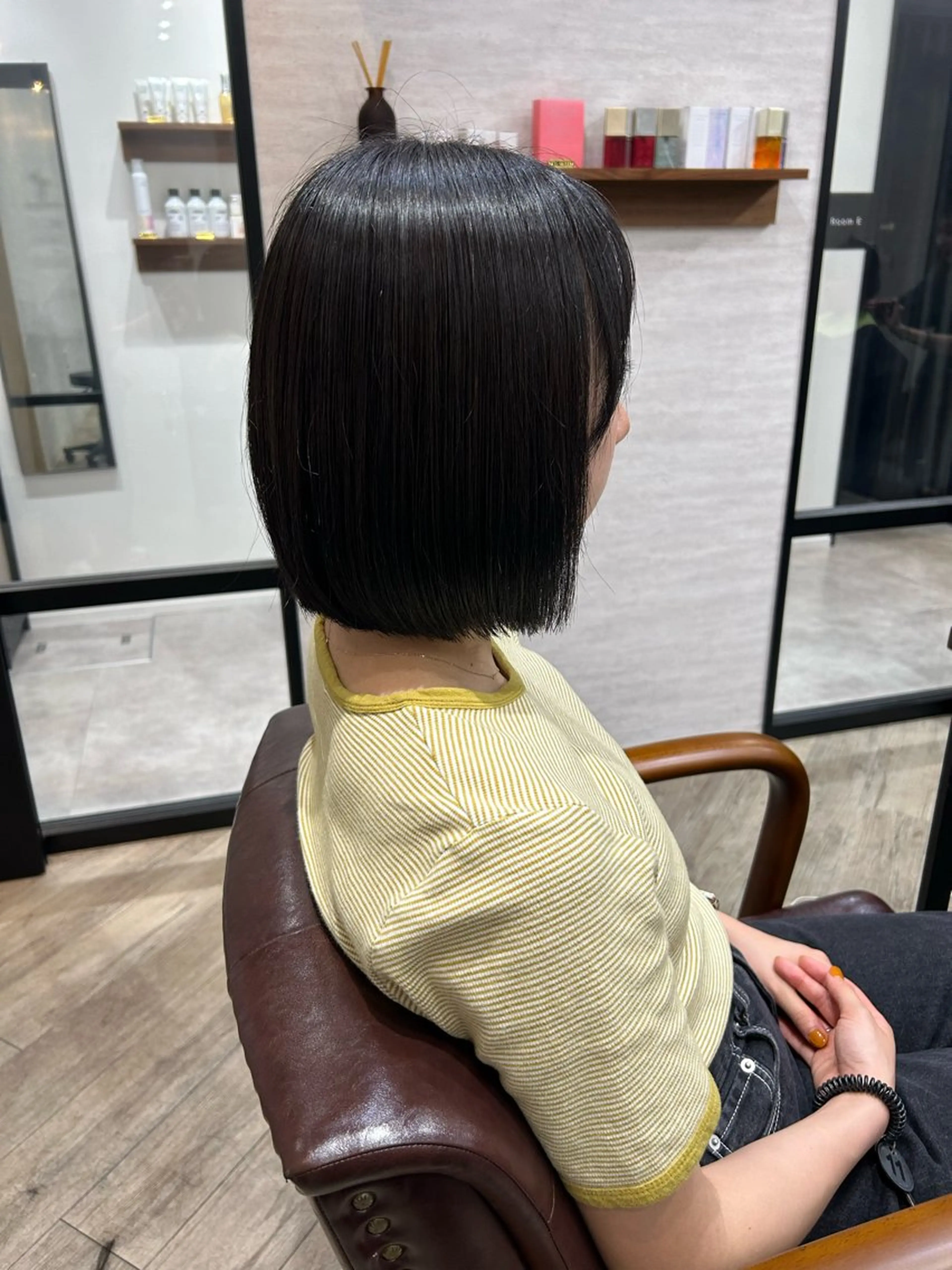 ショート 切りっぱなしボブ ボブ トリートメント カット トリートメント 髪質改善/美髪カラー 🫧RISA🎀のヘアスタイル