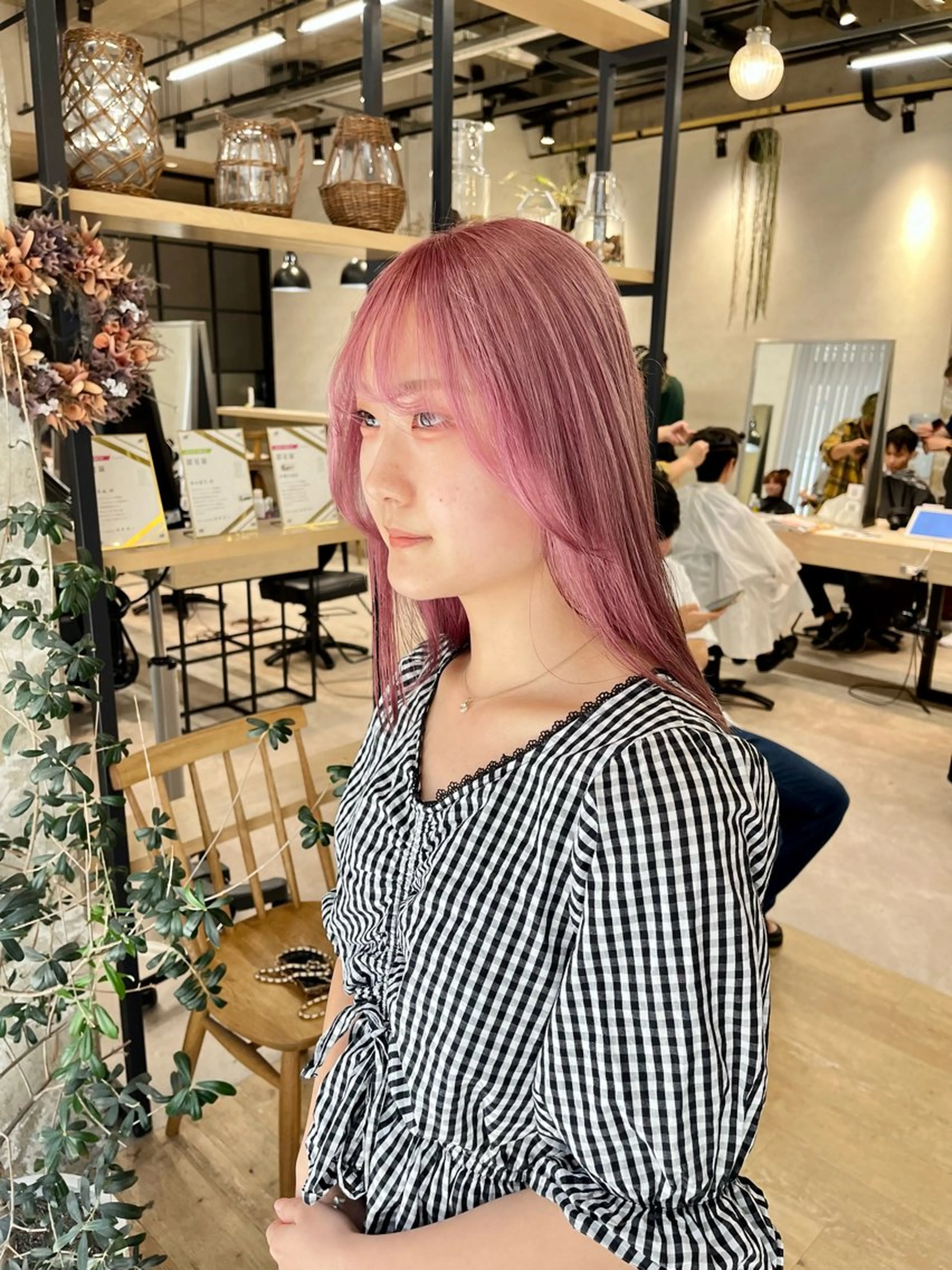 セミロング ニュアンスパーマ 曲がる縮毛矯正　爲石のヘアスタイル