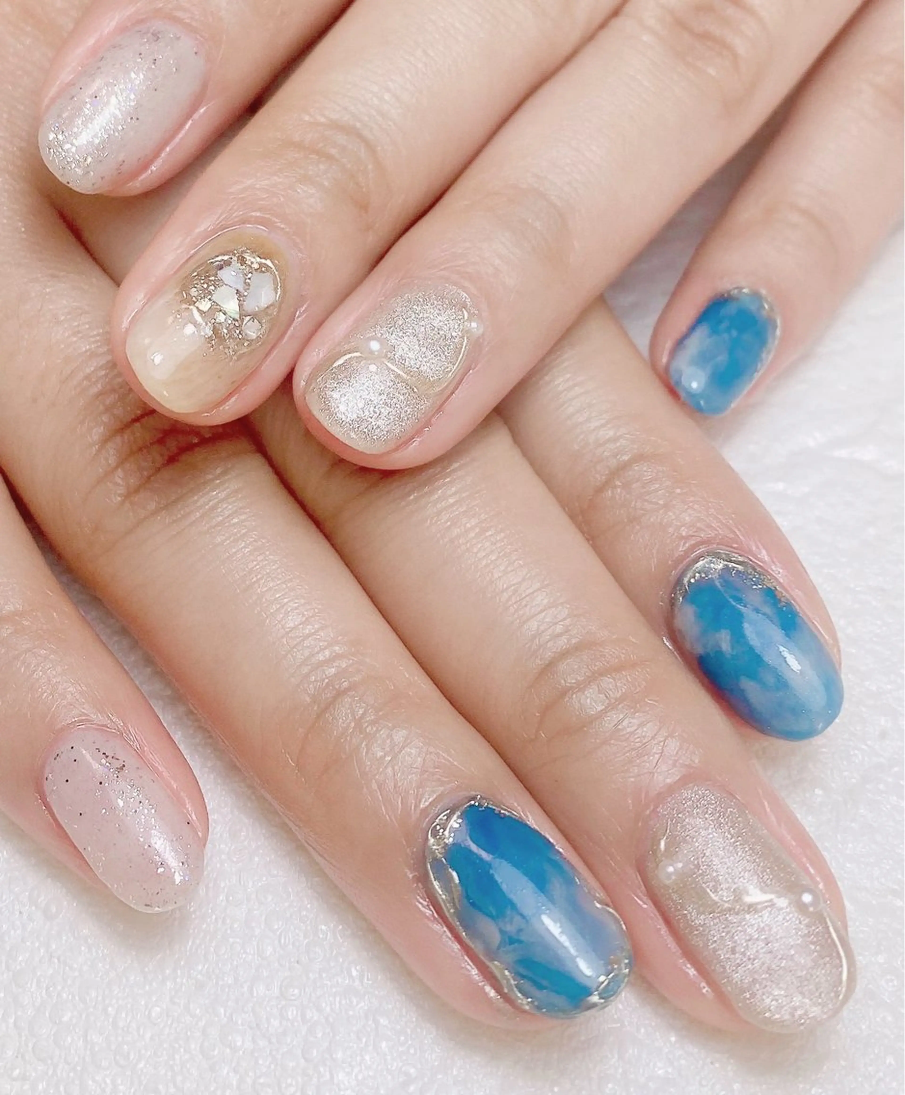 ネイル ミラーネイル 持ち込み ニュアンスネイル ハンドネイル Nail Salon K 🧸美爪育成のネイルデザイン