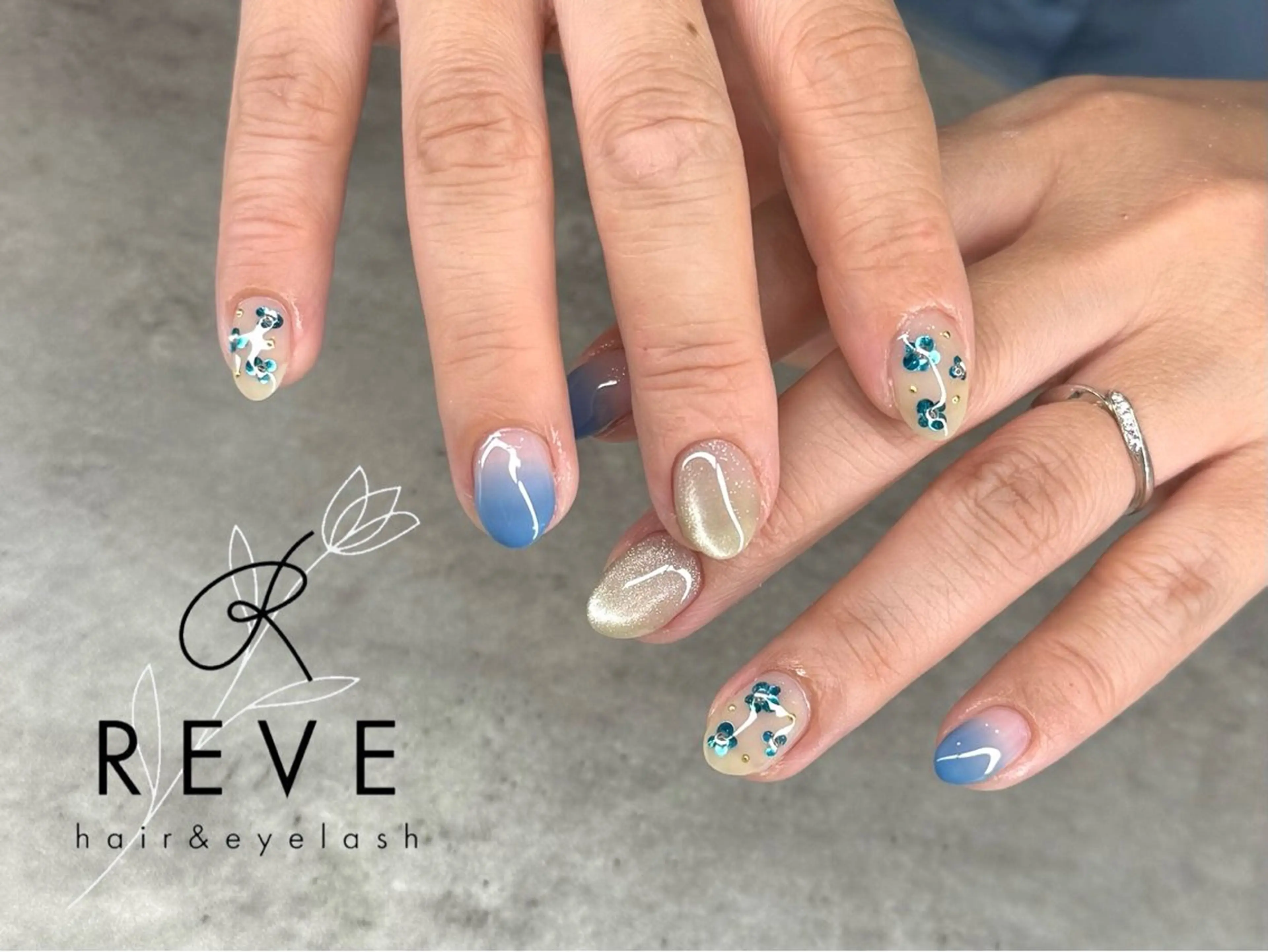 ネイル グラデーション ワンカラーネイル ハンドネイル REVE アイのネイルデザイン