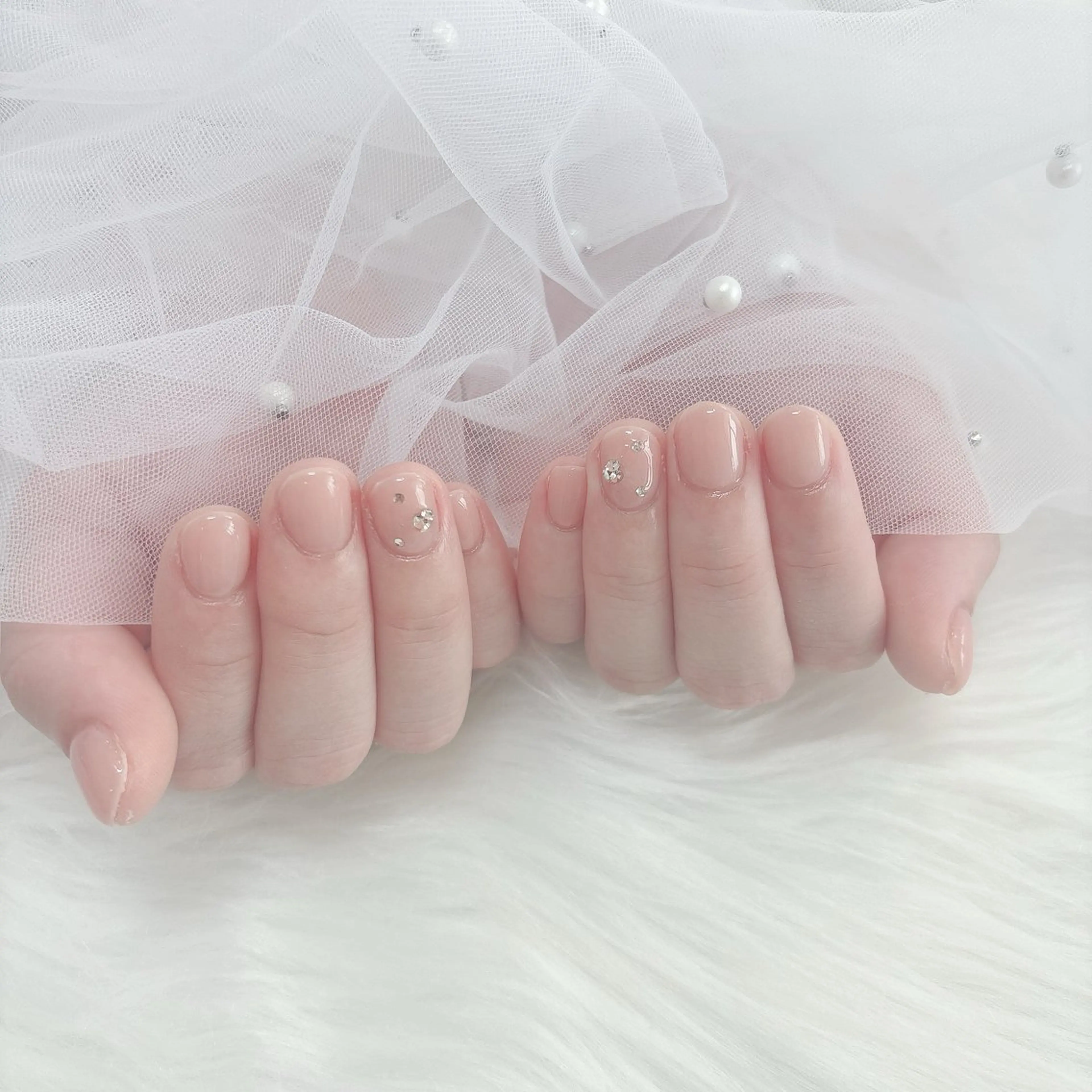 ネイル アートネイル 持ち込み ピンク ピンクベージュ シンプルネイル aba nail ♡ akuaのネイルデザイン