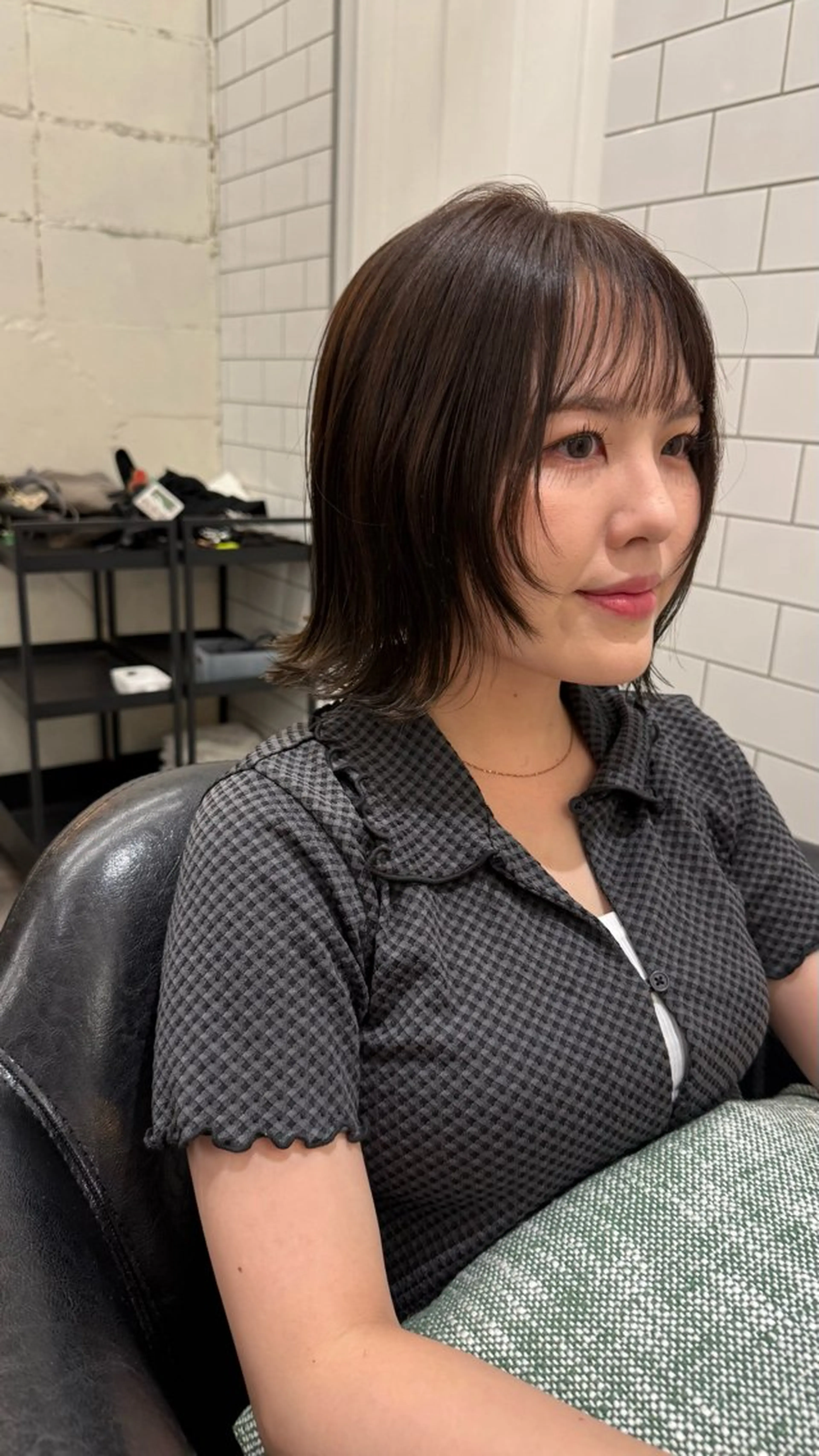 ショート カラー 顔まわりレイヤー レイヤーカット jiire所属・カットモデル無料 👒堀江・ヨンスクのヘアスタイル