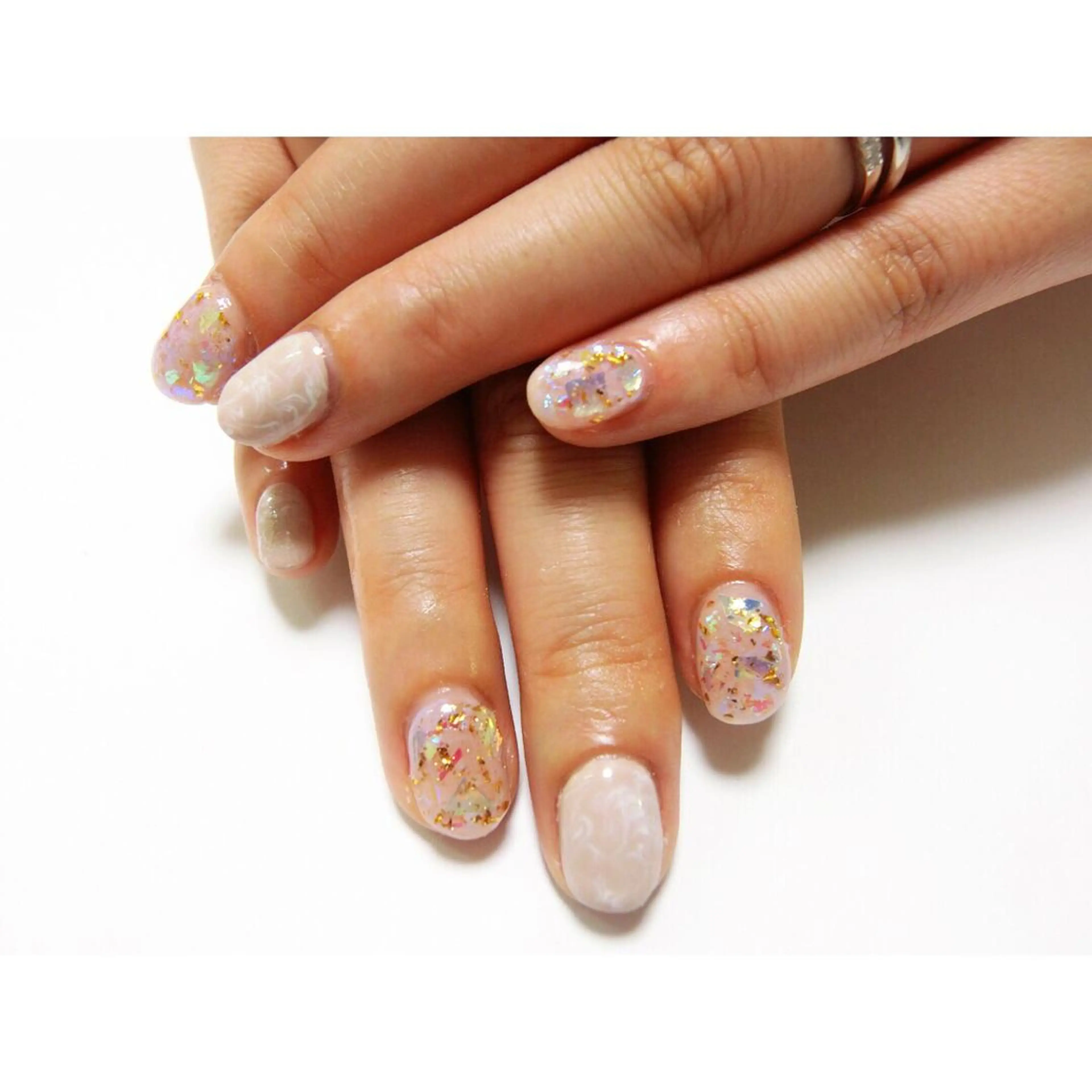 ネイル 痛ネイル/ワンホン/ フィルイン/長さだしのネイルデザイン