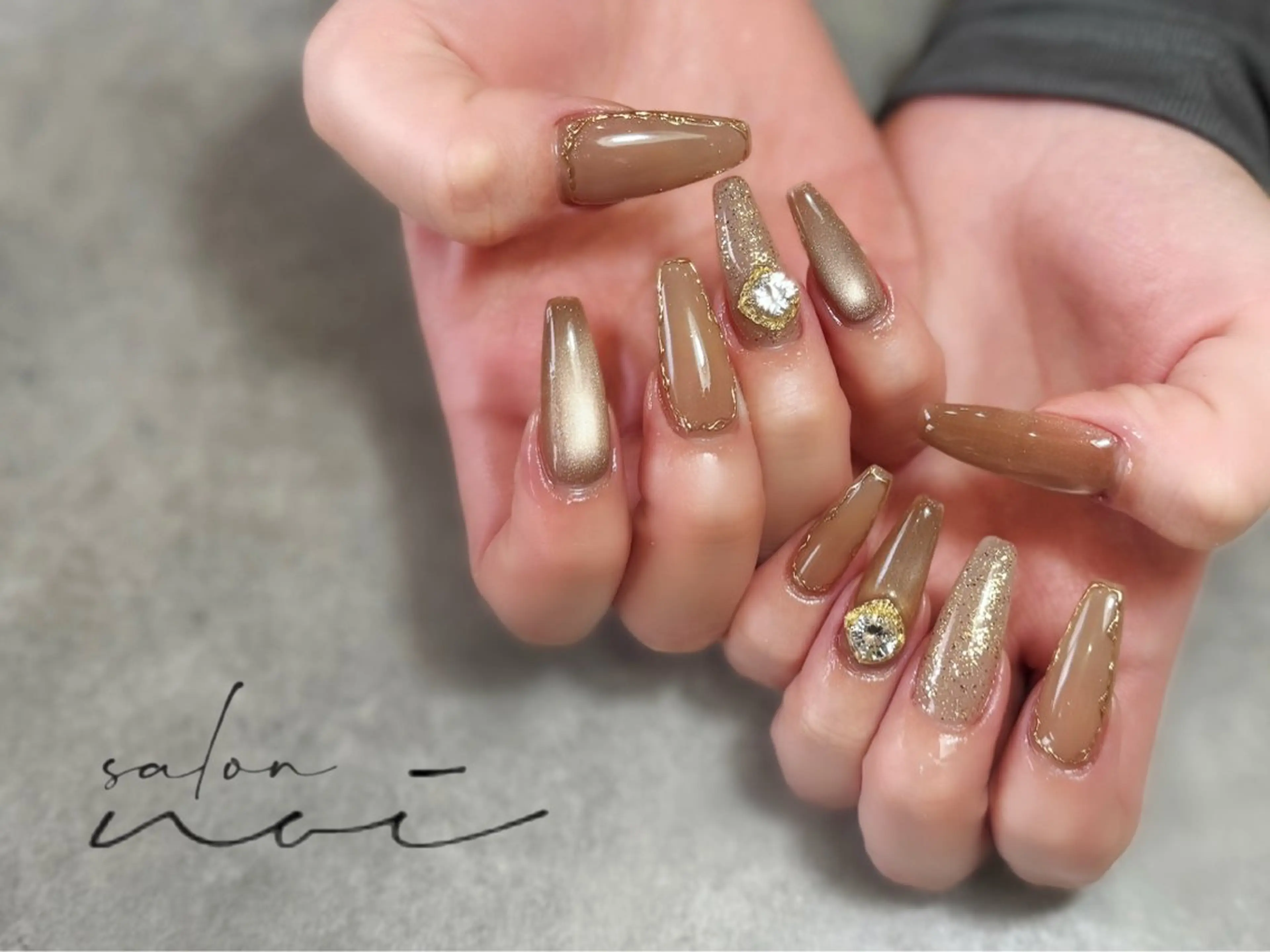 ネイル ブラウン ハンドネイル salon noi所属・salon noiのネイルデザイン